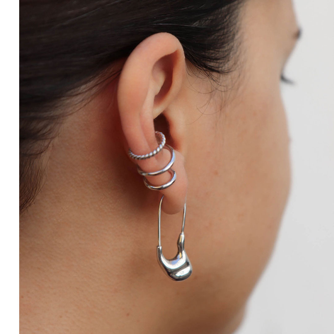 Sophia Silver Earcuff - Elegant & Hypoallergenic Ear Cuff Jewelry for Women | Perfect for Parties, Weddings & Everyday Wear