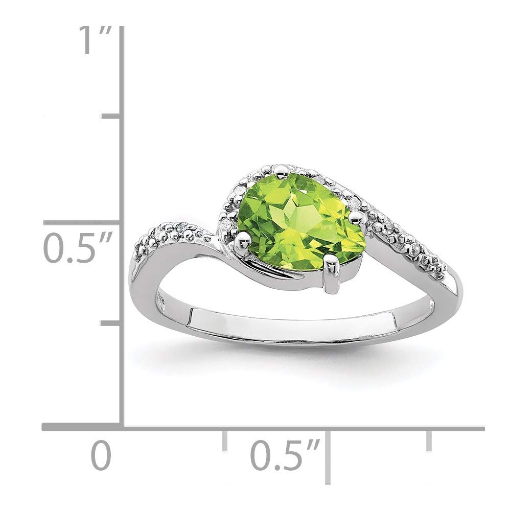 925 Sterling Silver Oval Peridot & Diamond Ring for Women | Elegant Fine Jewelry Gift for Her | Perfect for Anniversaries, Birthdays & Special Occasions