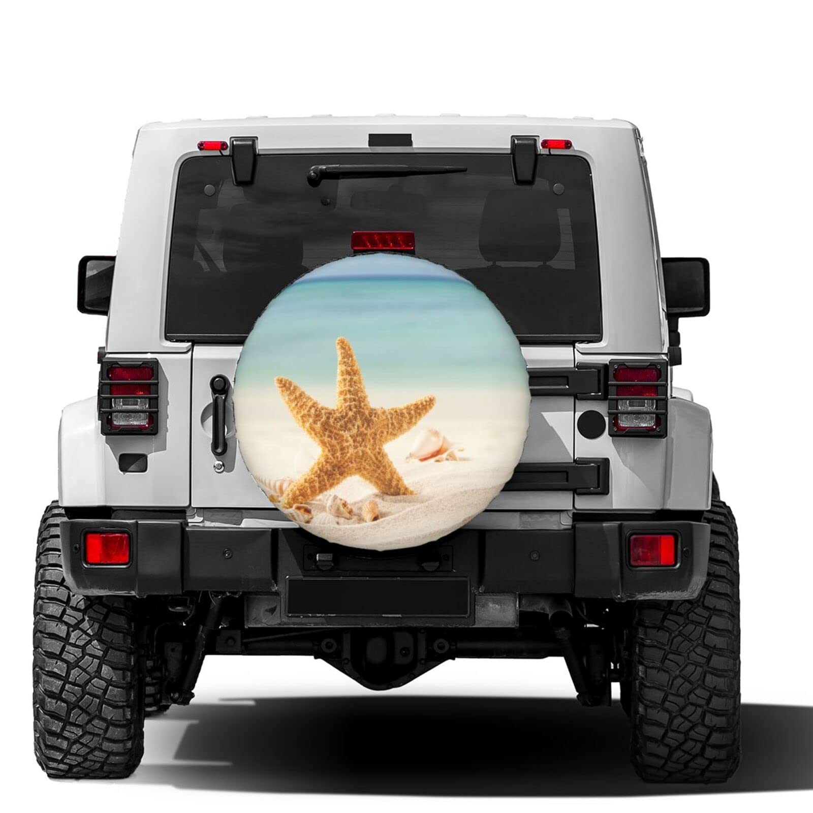 17 Inch Waterproof Beach-Themed Spare Tire Cover for Trailers, RVs & SUVs - Tropical Sea Design with UV Protection | Perfect for Road Trips, Camping & Outdoor Adventures