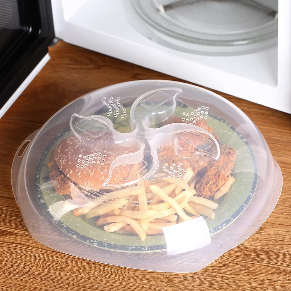 Microwave Splatter Cover - 11.8 Inch Large BPA-Free Clear Microwave Plate Cover with Steam Vents | Dish Guard Lid for Oven Cooking | Perfect for Reheating Food, Preventing Mess in Microwave
