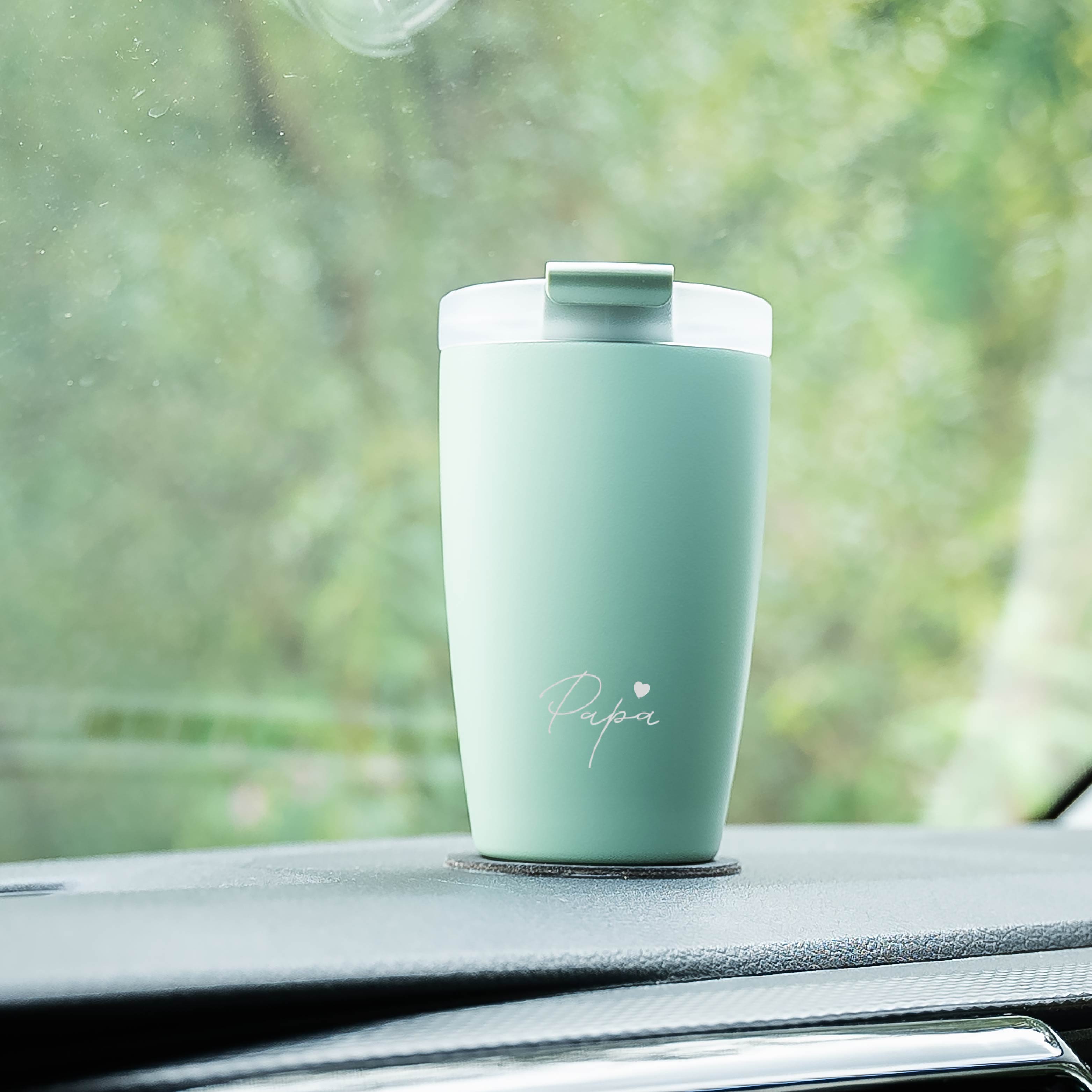 Sage Papa Magnetic Travel Mug - Insulated Stainless Steel Thermos for Coffee & Tea - Perfect for Office, Commuting & Outdoor Adventures