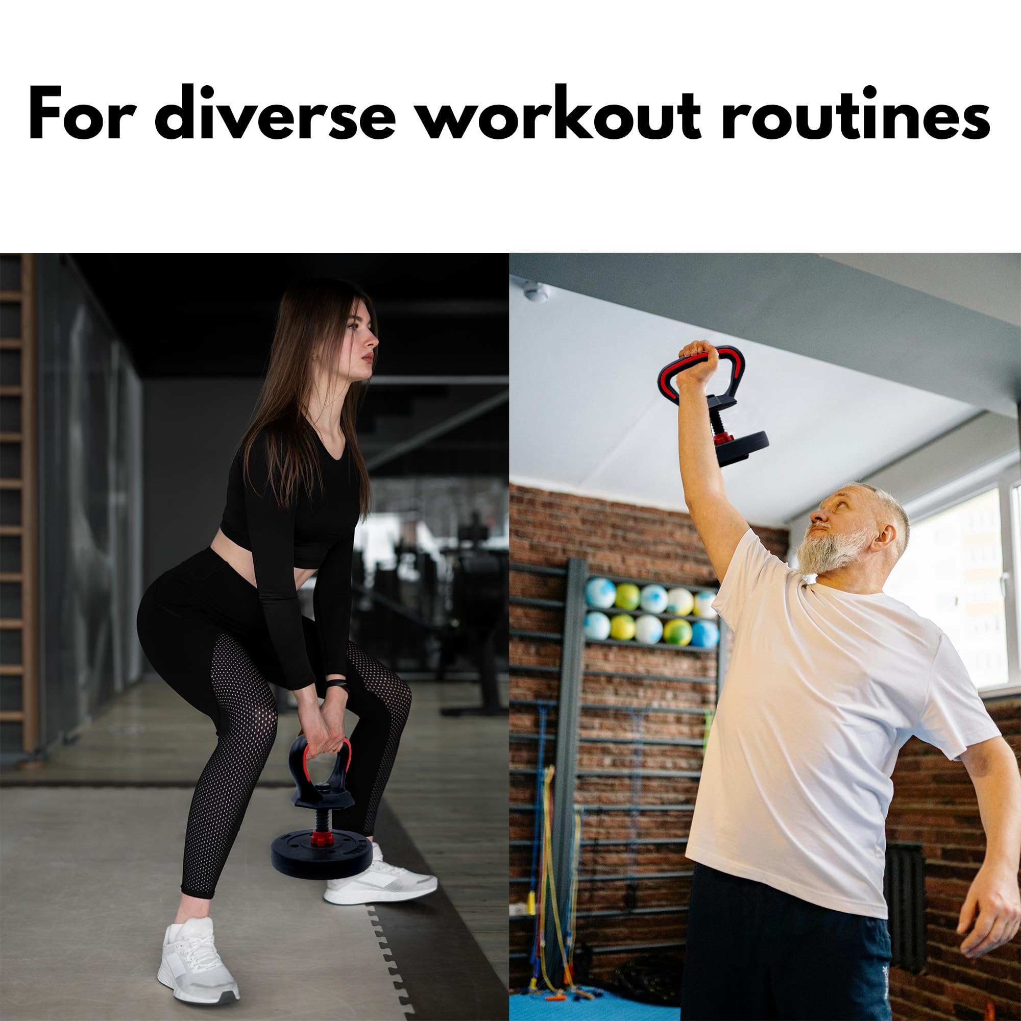 Adjustable Kettlebell Handle Kit with Weight Plates - Home Gym Strength Training Equipment for Beginners | Perfect for CrossFit, HIIT & Full-Body Workouts