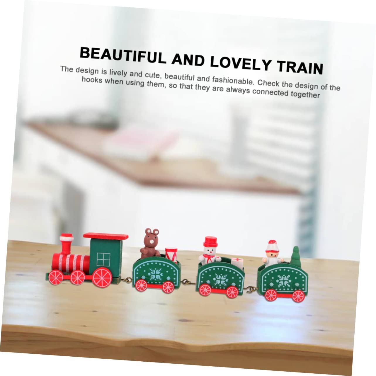 Wooden Christmas Train Toy for Kids - Mini Holiday Decor & Play