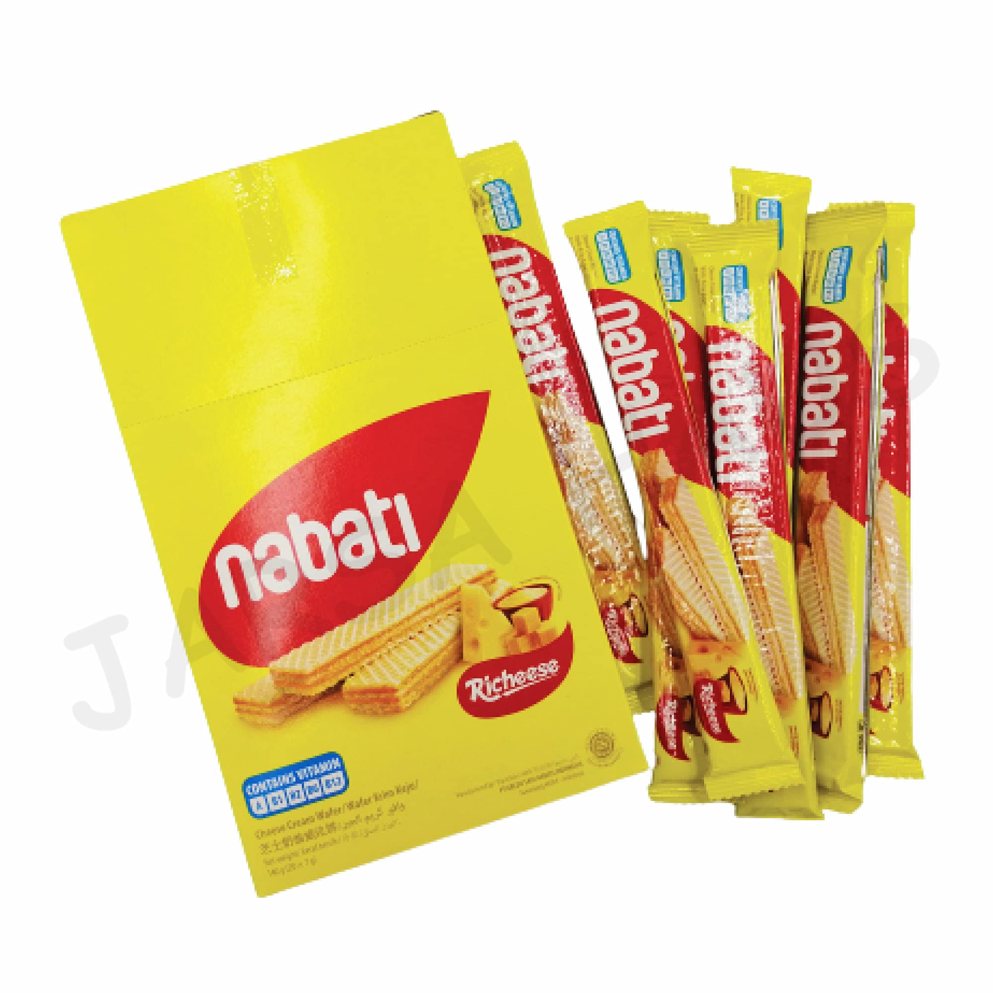 Richeese Nabati Cheese Wafer Snacks - 1 Box (20 Pieces x 7g) | Crunchy Cheese-Flavored Cookies | Perfect for School Lunches, Office Snacks & Party Treats