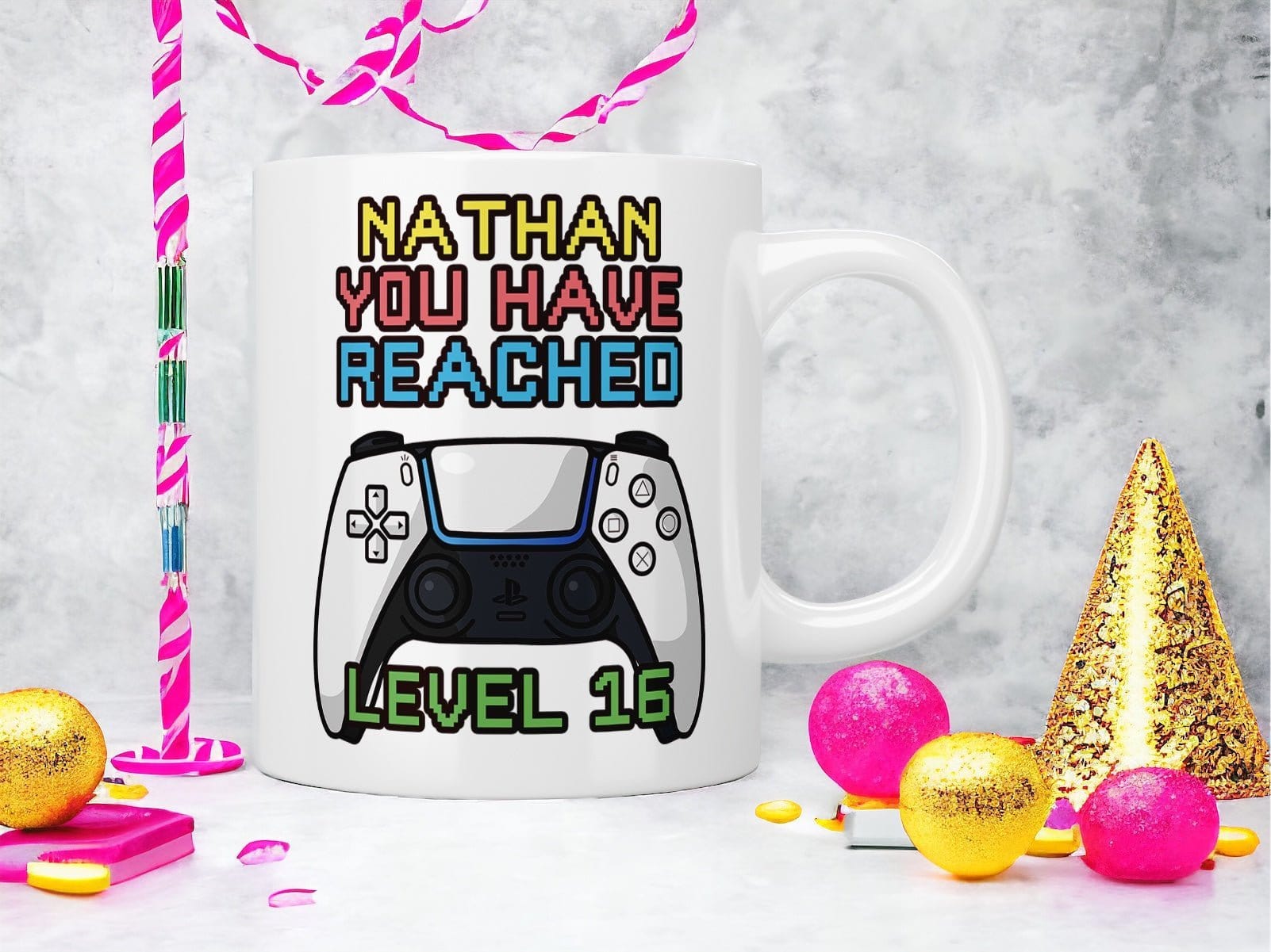 Custom Engraved PlayStation Gamer Birthday Coffee Mug - Perfect Gift for Gamers, Birthday Present for PlayStation Lovers, Ideal for Gaming Room Decor & Coffee Breaks