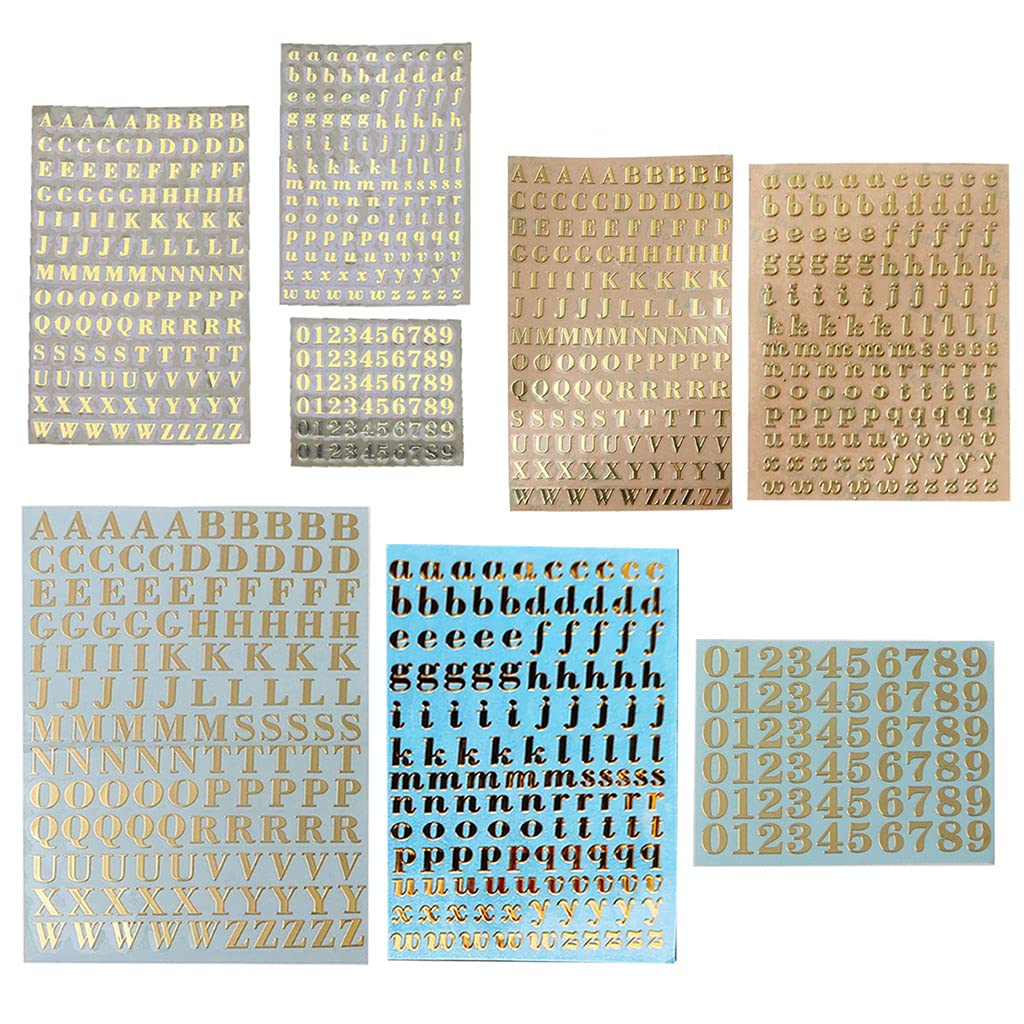 QUQUTWO Glitter Letter Numbers Stickers - Self-Adhesive Metal Alphabet Stickers A-Z (26 Uppercase Letters) for DIY Crafts, Scrapbooking, Home Decor & Party Decoration - Gold Foil Design