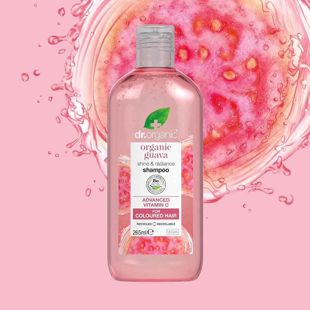 Dr Organic Guava Shampoo for Hair Growth & Scalp Care - 8.8oz Natural Volumizing Shampoo with Guava Extract - Sulfate Free for Dry, Damaged Hair - Perfect for Daily Use & Color Treated Hair