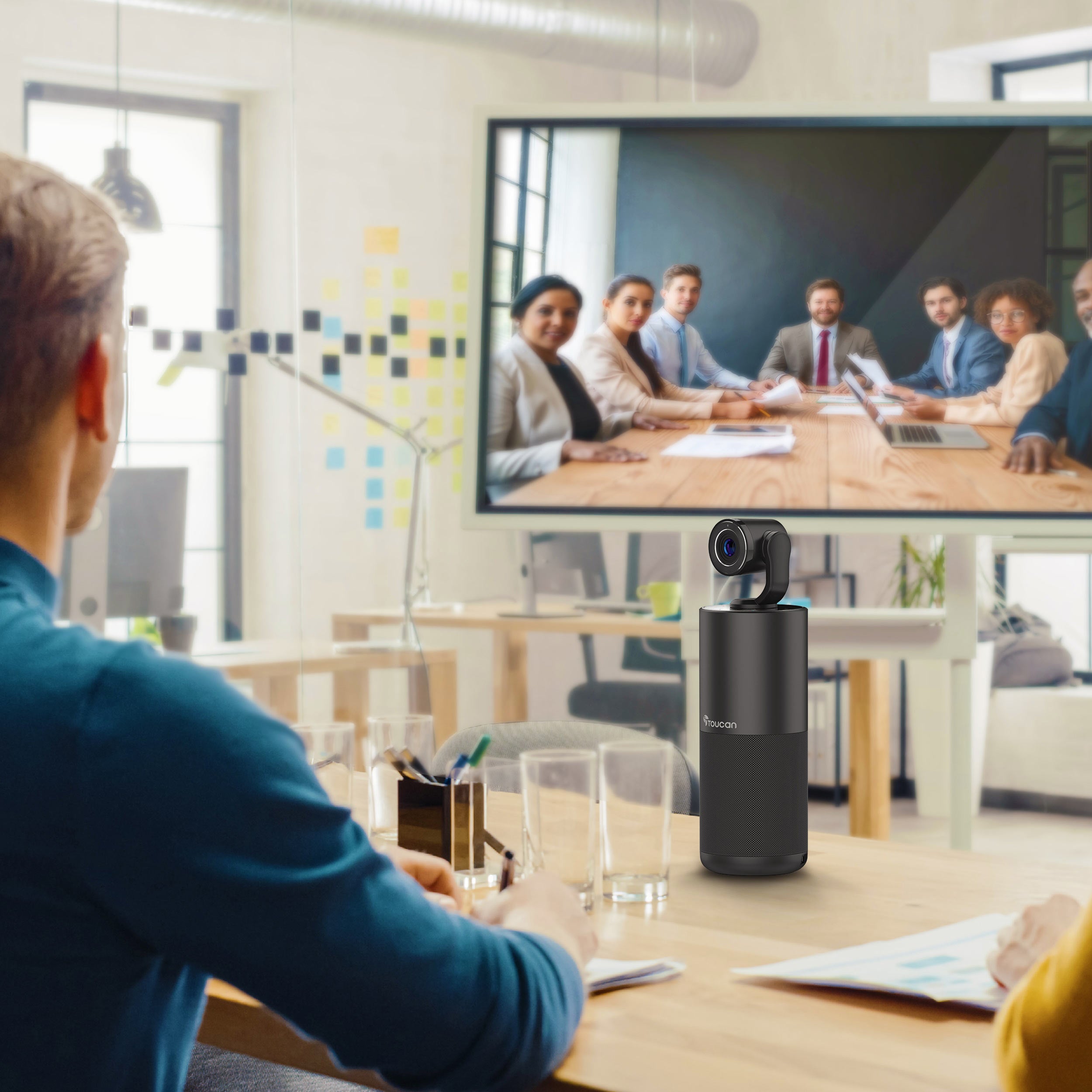 Toucan HD Video Conference System - 1080p Webcam with Noise Canceling Mic for Remote Work, Online Meetings & Virtual Classrooms