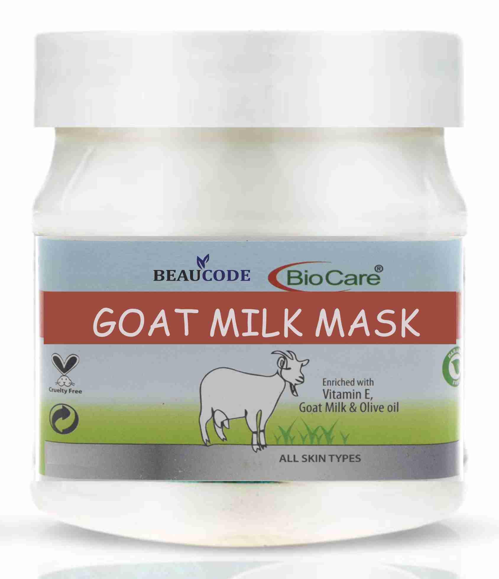 Beaucode BioCare Goat Milk Face Mask - 250gm (Pack of 1) for Women & Men - All Skin Types - Paraben Free, SLS Free, Sulfate Free & Cruelty Free - Hydrating & Nourishing for Dry, Sensitive & Acne-Prone Skin