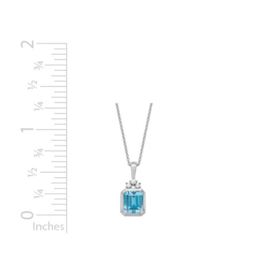 14K Blue Topaz Pendant Necklace for Women - Elegant Sterling Silver Jewelry Gift for Birthday, Anniversary & Valentine's Day - Perfect for Everyday Wear & Special Occasions