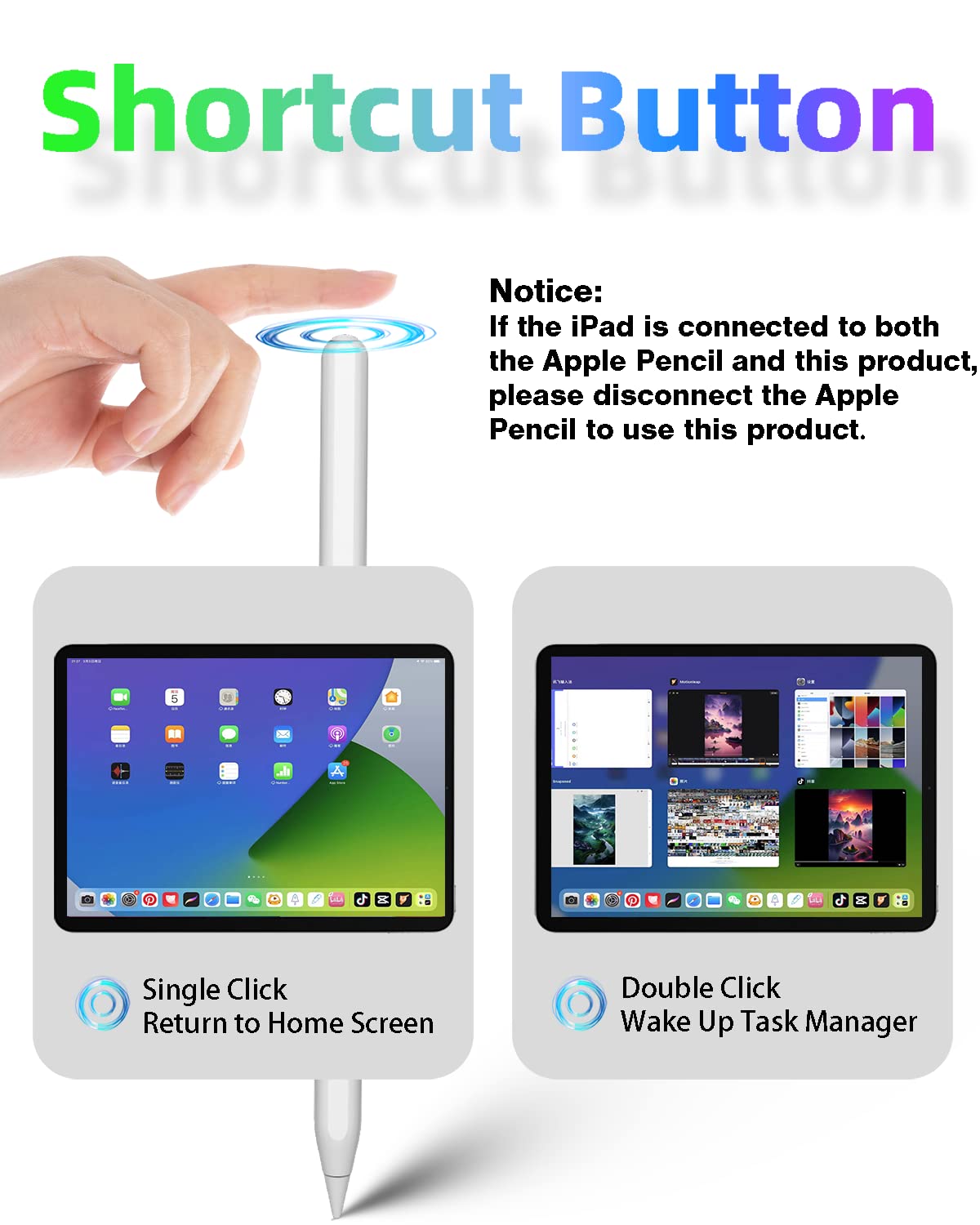 Apple Pencil 2nd Generation Stylus Pen - Magnetic Wireless Fast Charging, Compatible with iPad Pro 11
