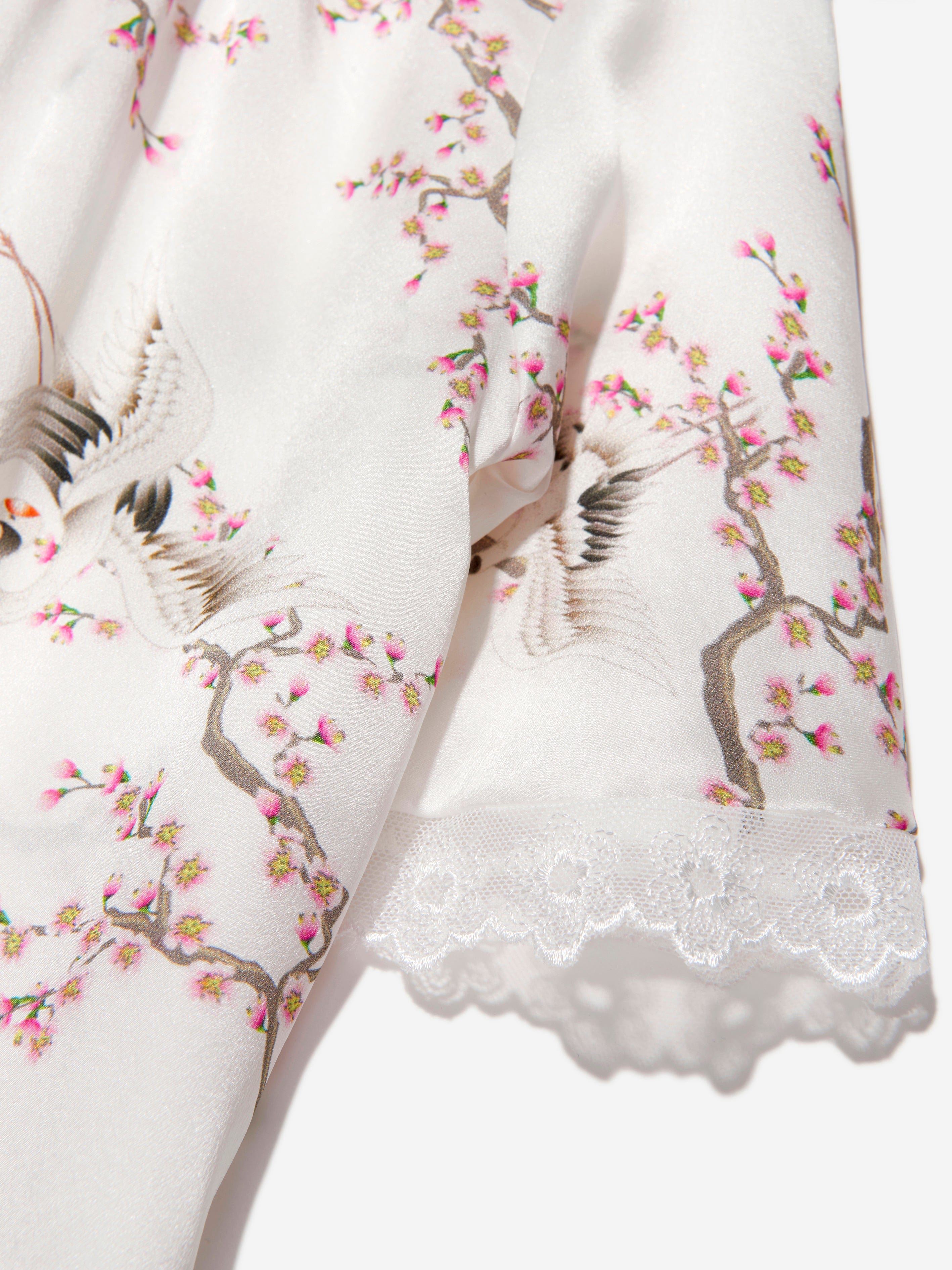 Amiki Girls' Silk Birds Antonia Nightdress - Soft & Comfortable Sleepwear for Kids, Perfect for Bedtime & Special Occasions