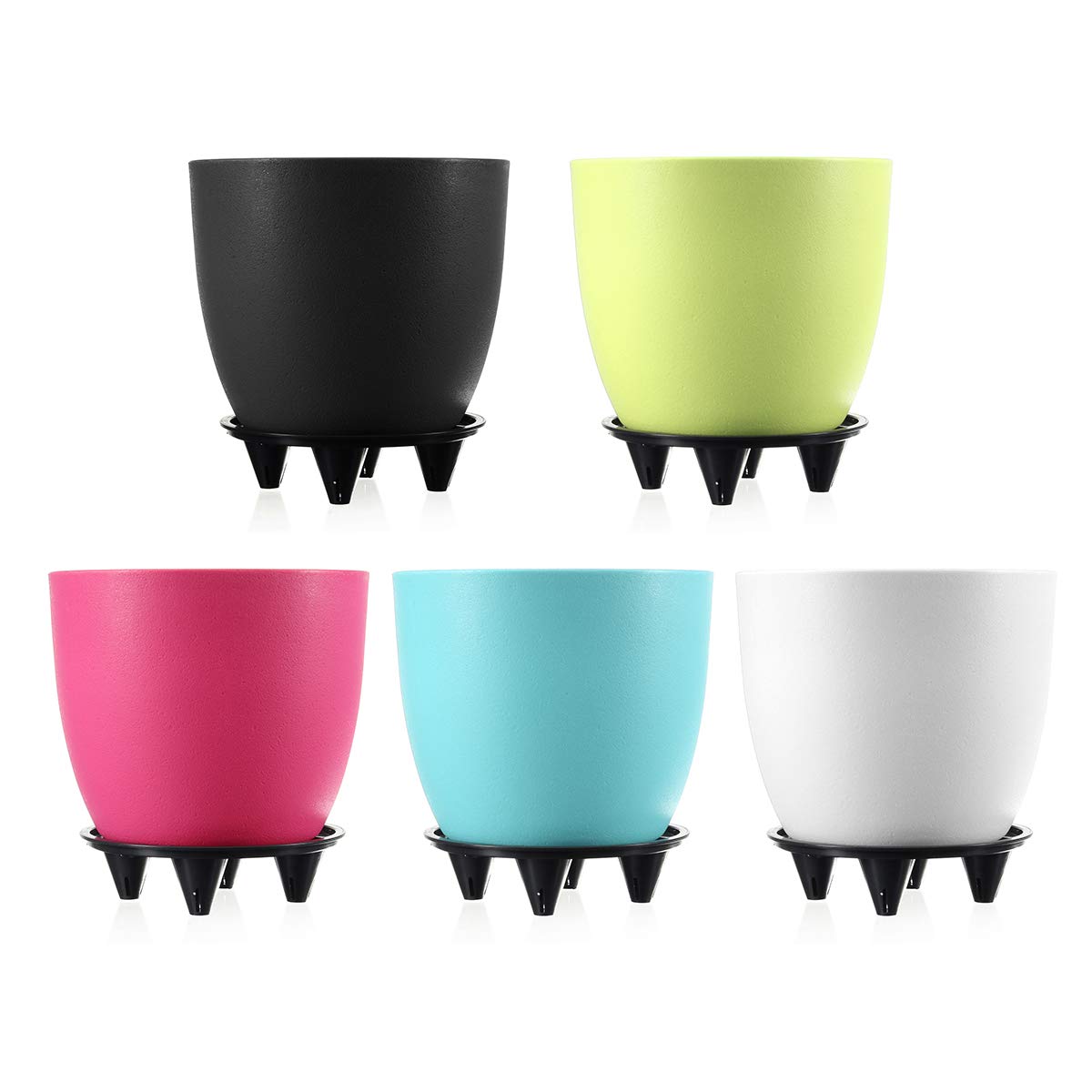 GGGarden Automatic Self-Watering Plant Pots - 0.3L Water Capacity, 1.3L Soil Load, Round Flower Pot (Red) - Perfect for Indoor Plants, Home Decor & Office Greenery