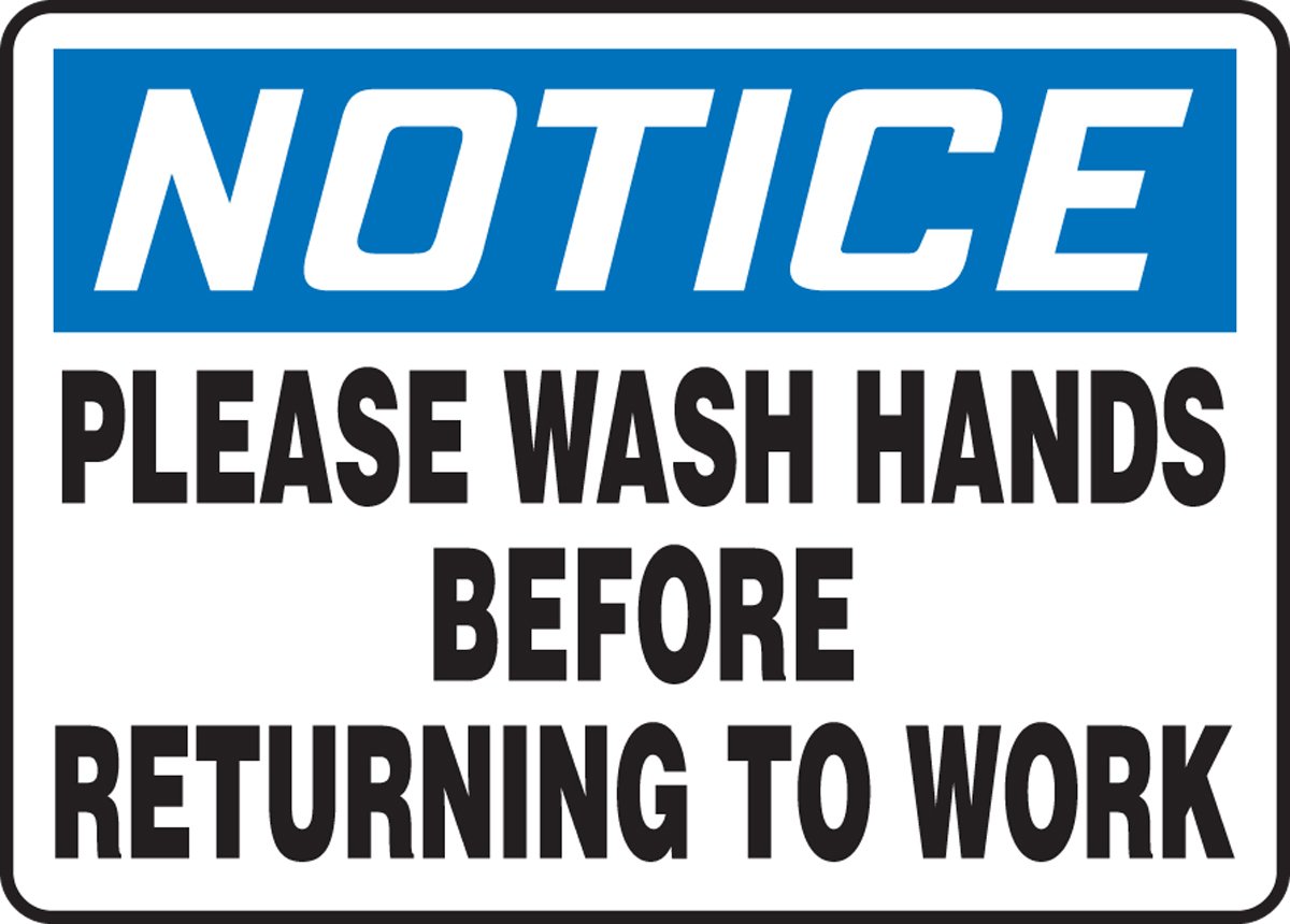 10x14 .125 Inch Polycarbonate Safety Sign - Please Wash Hands Before Returning to Work - Durable Workplace Hygiene Sign for Offices, Restaurants, and Public Spaces