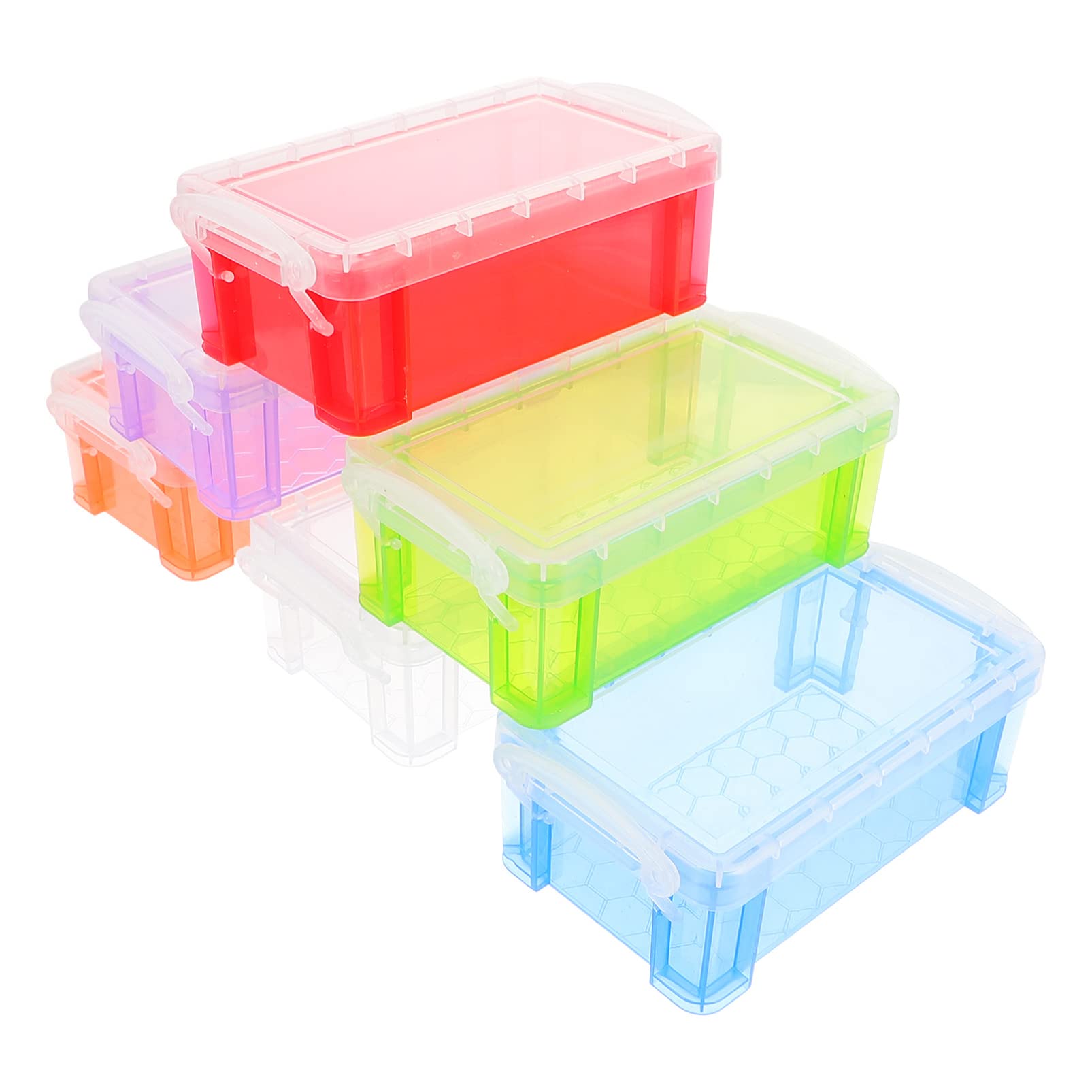 iplusmile 6-Piece Plastic Storage Baskets Set - Clear Latching Storage Bins for Clothes, Toys & Home Organization - Perfect for Closet, Bathroom & Kids Room Storage