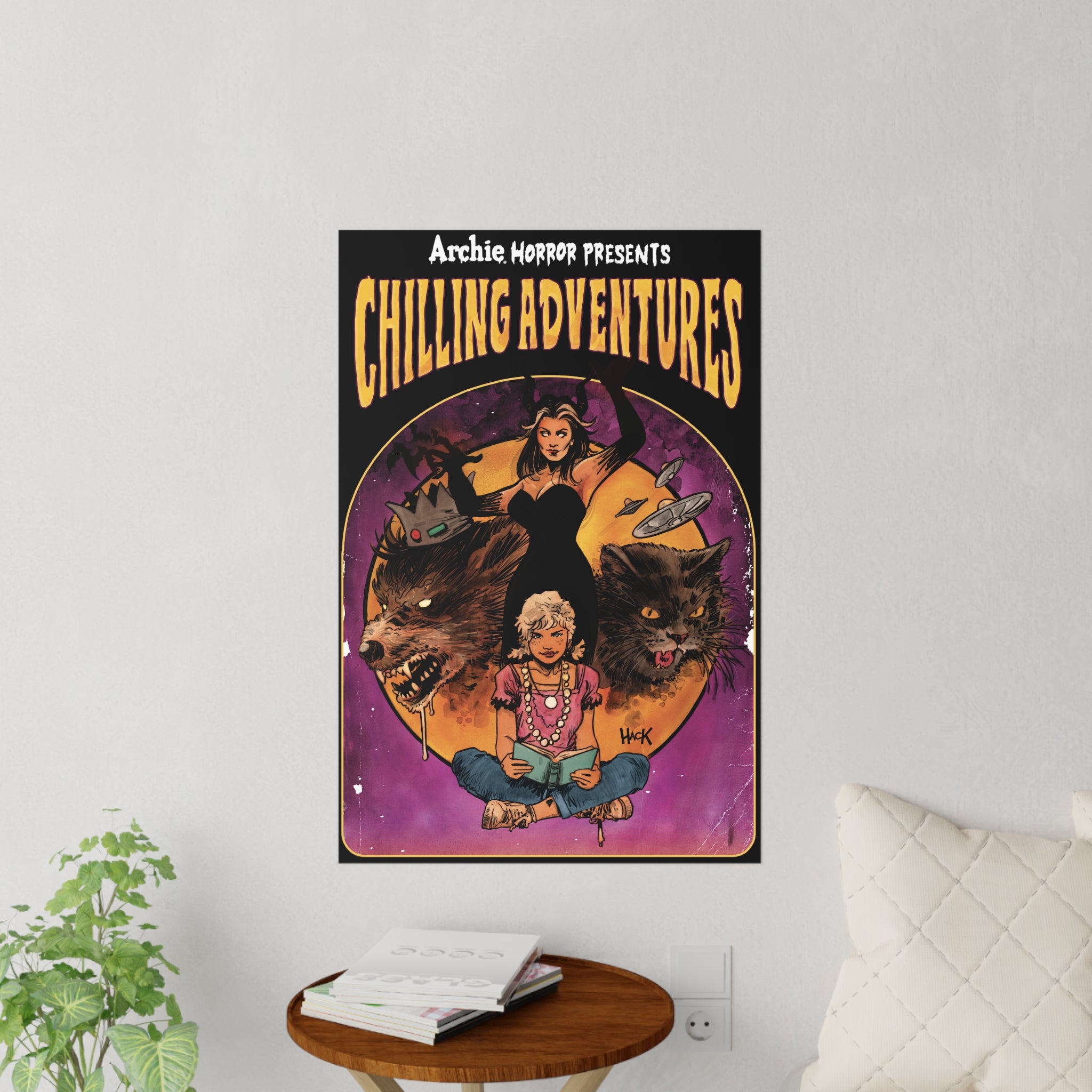 Archie Horror Presents Chilling Adventures Wall Decals - Jinx & Madam Satan Horror Decor for Bedroom, Living Room, Halloween Party