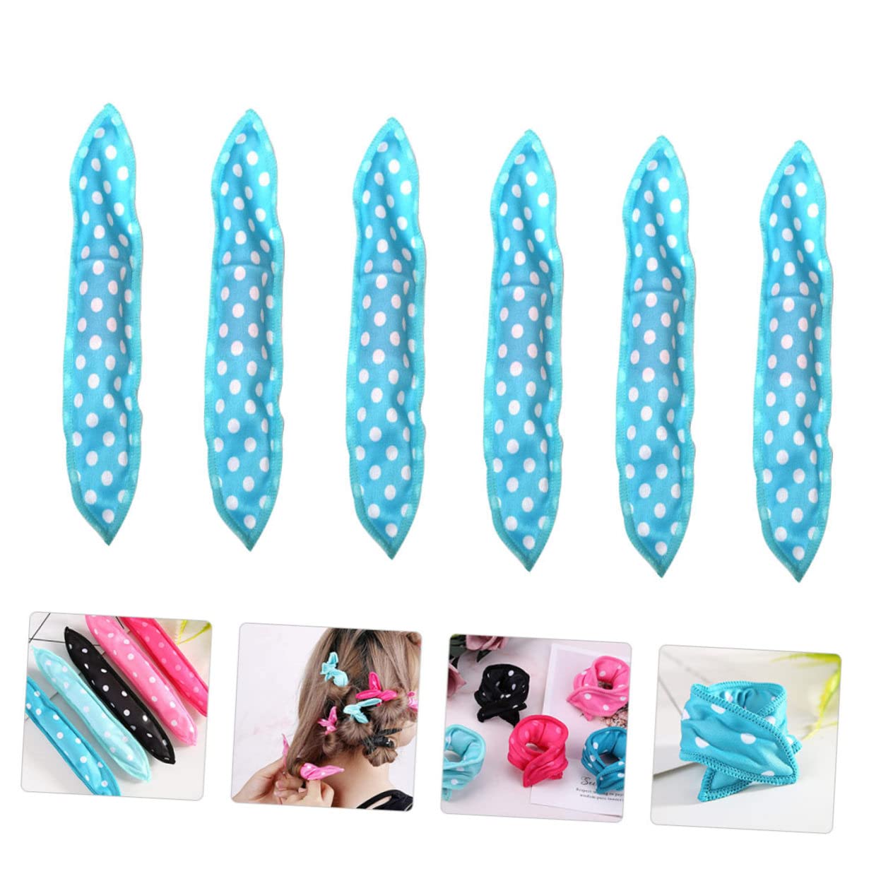Minkissy 6pcs Hair Rollers for Women - Blue Hair Curlers with Strap for Easy Styling, Heatless Curls, and Salon-Quality Results at Home | Perfect for Daily Use, Parties, and Special Occasions
