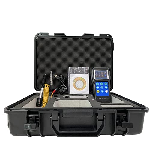 Portable Leeb Hardness Tester Meter - Digital Durometer with 170-960HLD Range, 600 Memory Groups (HL/HB/HRB/HRC/HRA/HV/HS) for Steel, Stainless Steel, Aluminum, Brass, Copper & Bronze - Ideal for Metalworking, Quality Control & Industrial Testing