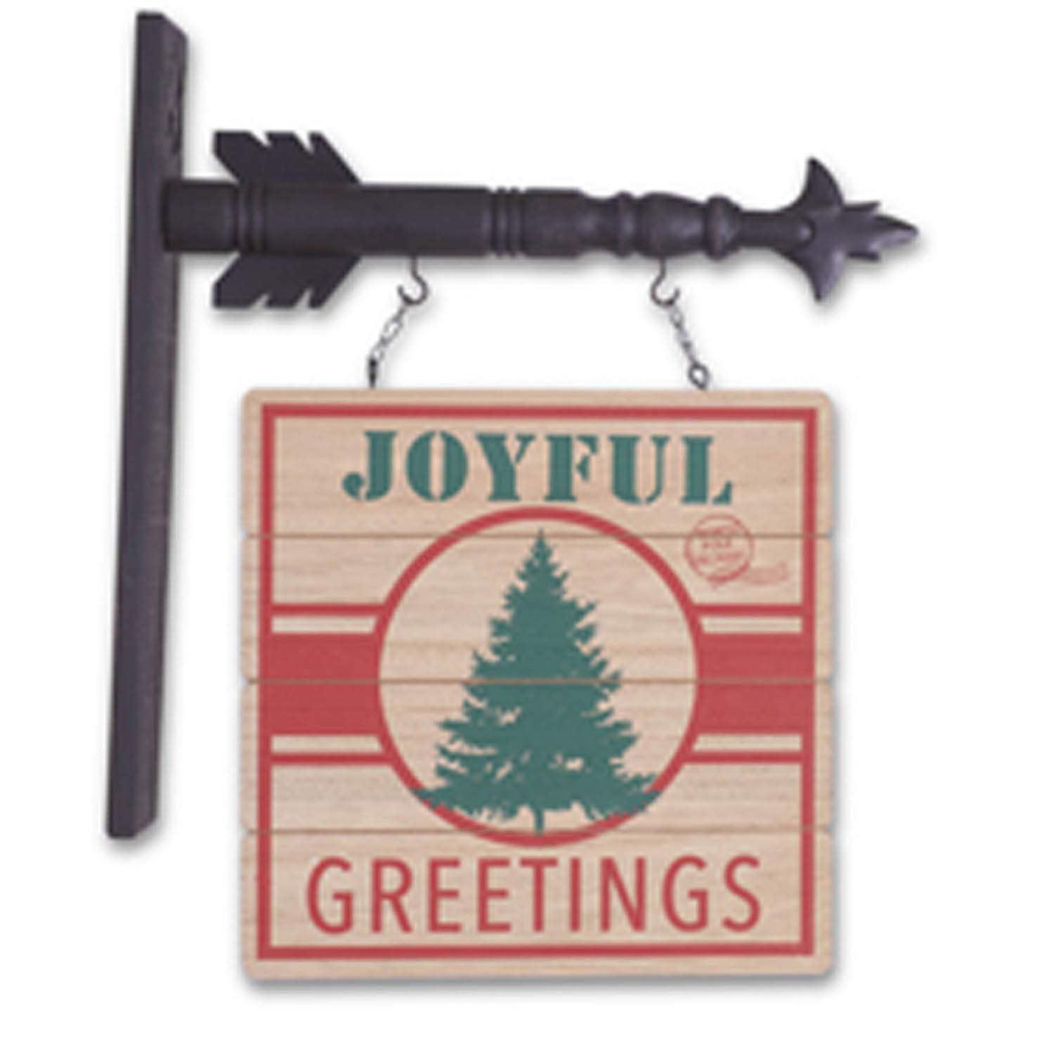 K&K Interiors 54661B 13-Inch Christmas Arrow Replacement Sign - Red & Green Square Holiday Decor for Home, Office & Festive Party Decorations