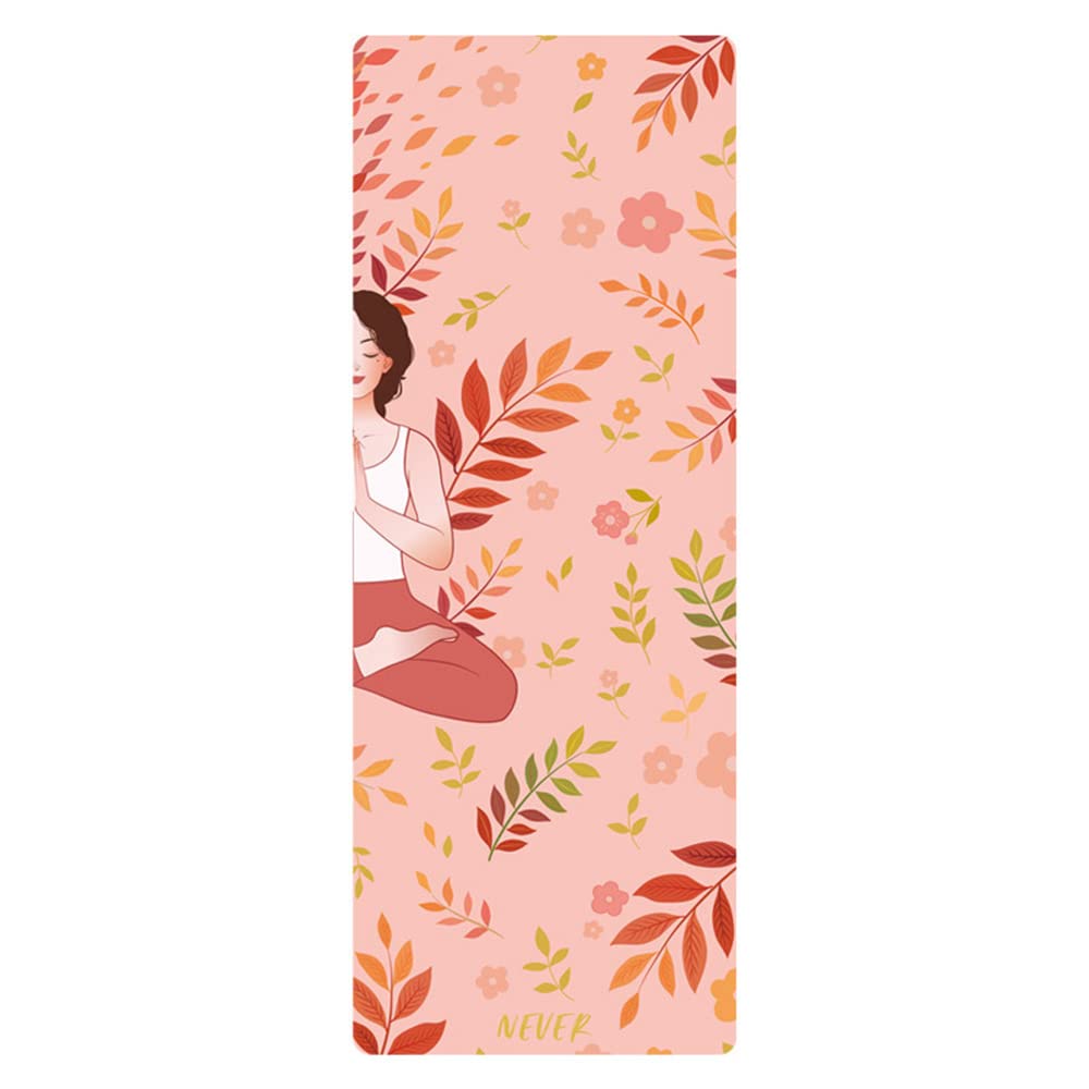 5mm Thick Natural Rubber Yoga Mat for Women - Non-Slip Printed Exercise Mat for Pilates, Gym & Home Workouts - Eco-Friendly Fitness Mat for Yoga, Stretching & Healthy Lifestyle
