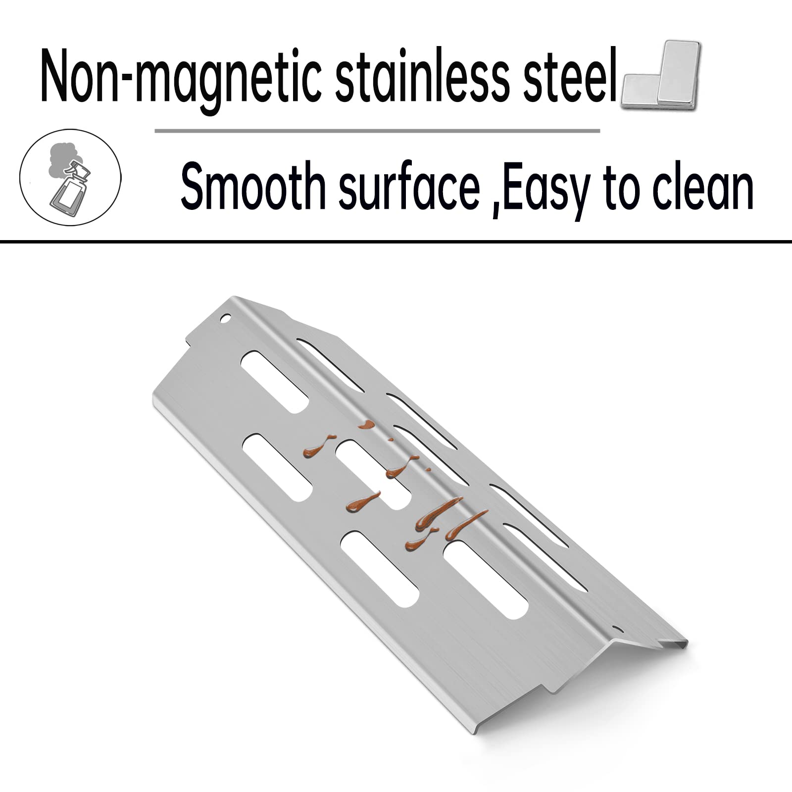 Kalomo Stainless Steel Grill Flavorizer Bars Replacement Parts for Weber Genesis II E-310 E-335 S-335 & LX S-340 - 17 Inch Heat Deflectors (Compatible with 66032 66040) - Durable BBQ Accessories for Backyard Grilling & Outdoor Cooking