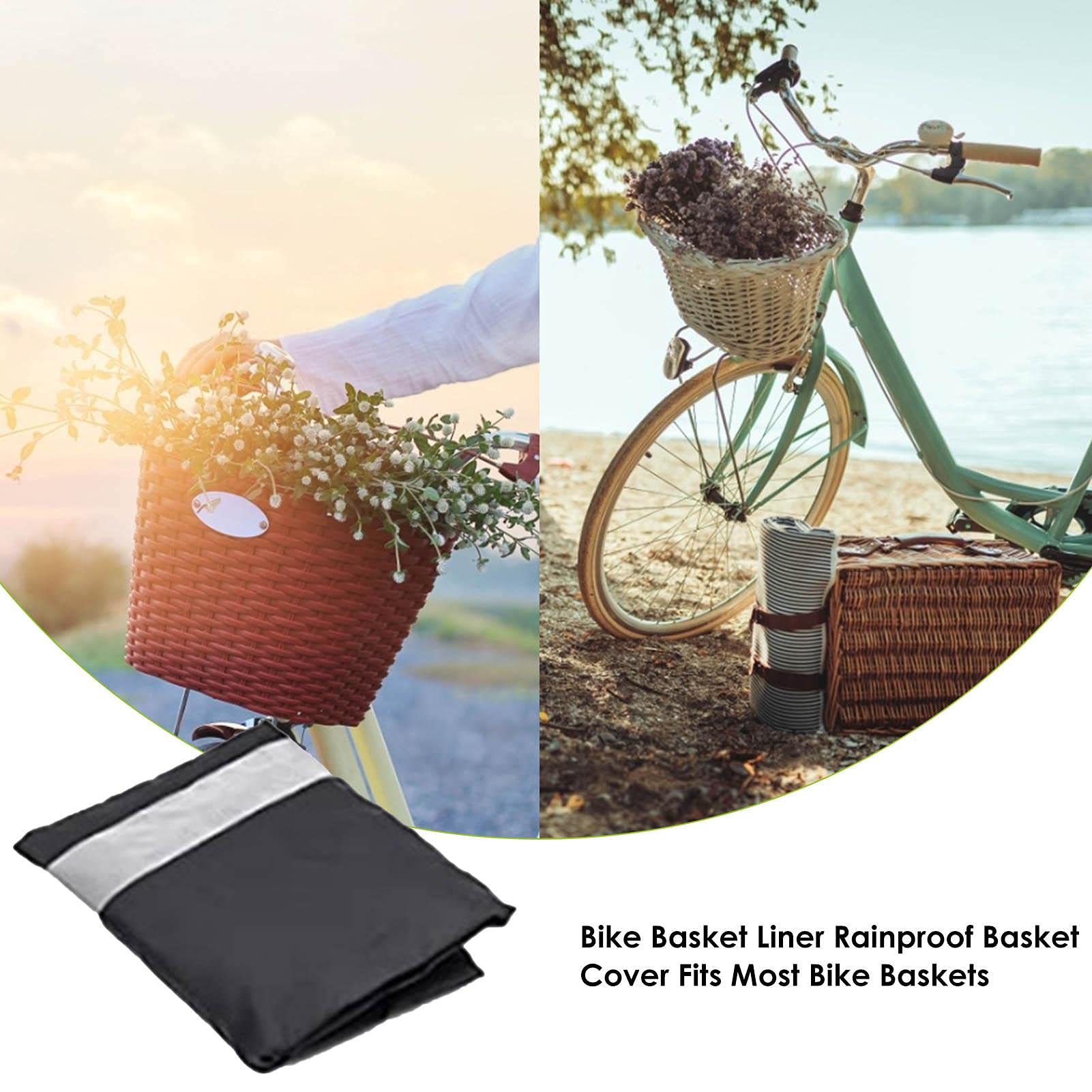 Durable Detachable Waterproof Bike Basket Cover - Universal Fit for Most Bicycle Baskets - Rainproof Liner for Commuting, Shopping & Outdoor Cycling Accessories