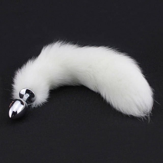 Sensual Anal Plug with Adorable White Cat Tail - Perfect for Roleplay, Cosplay, and Adult Playtime