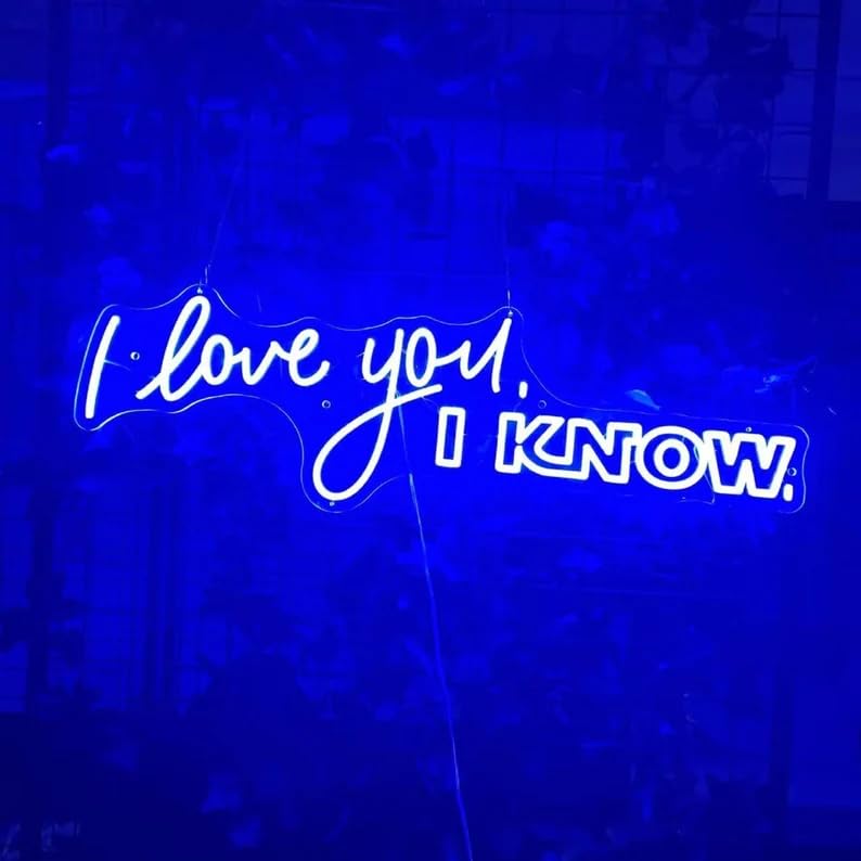Custom 'I Love You I Know' LED Neon Sign - 12V Plug, Transparent Acrylic Light for Wedding, Birthday & Home Decor | Perfect for Bedroom, Bar, Cafe & Party Backdrop