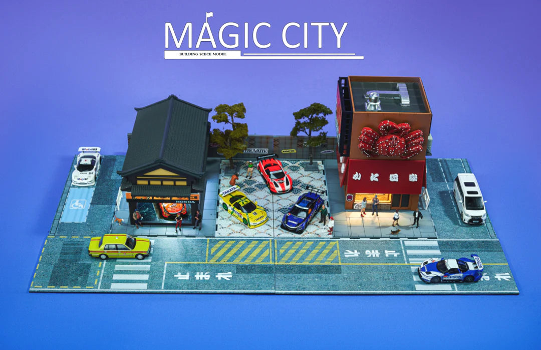 1:64 Scale Honda Showroom & Sashimi Restaurant Diecast Model - Perfect for Car Collectors, Miniature Enthusiasts, and Diorama Displays