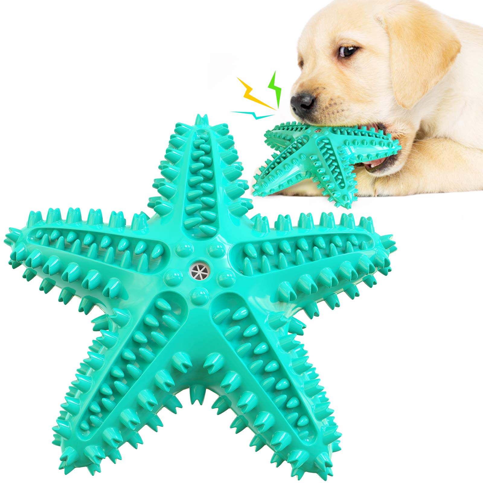 Durable Dog Toothbrush Chewing Toys for Aggressive Chewers - Indestructible Rubber Dental Chew Sticks for Large & Small Dogs - Squeaky Talking Teeth Cleaning Toy for Puppy & Adult Dog Dental Care - Perfect for Playtime, Training & Oral Hygiene