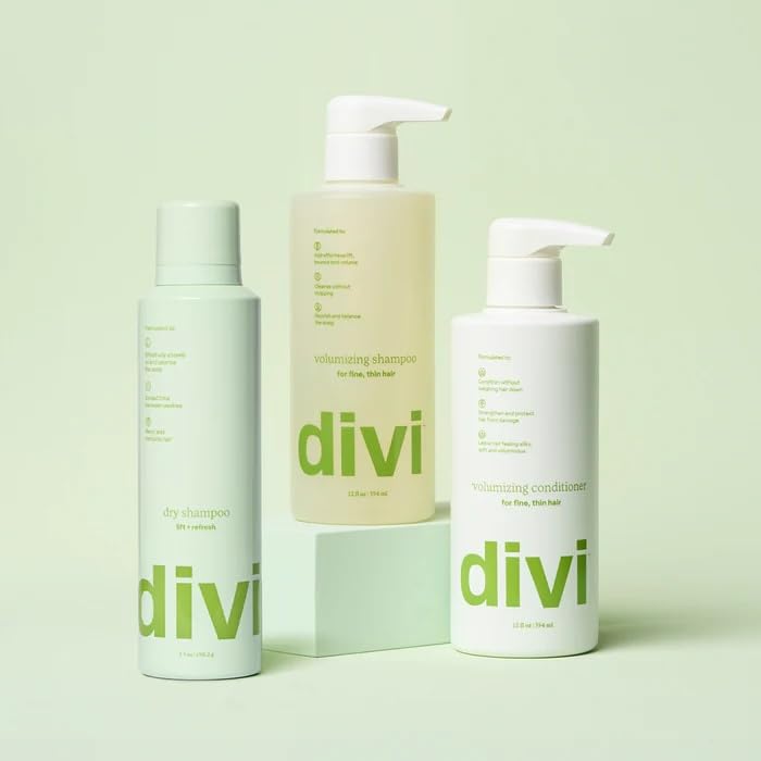 Divi Volume Rescue Trio Set - Volumizing Shampoo, Conditioner & Dry Shampoo for Women & Men - Adds Volume, Cleanses & Nourishes Hair - Absorbs Oil & Extends Freshness - Perfect for Travel, Gym & Daily Hair Care - 3 Piece Hair Care Kit