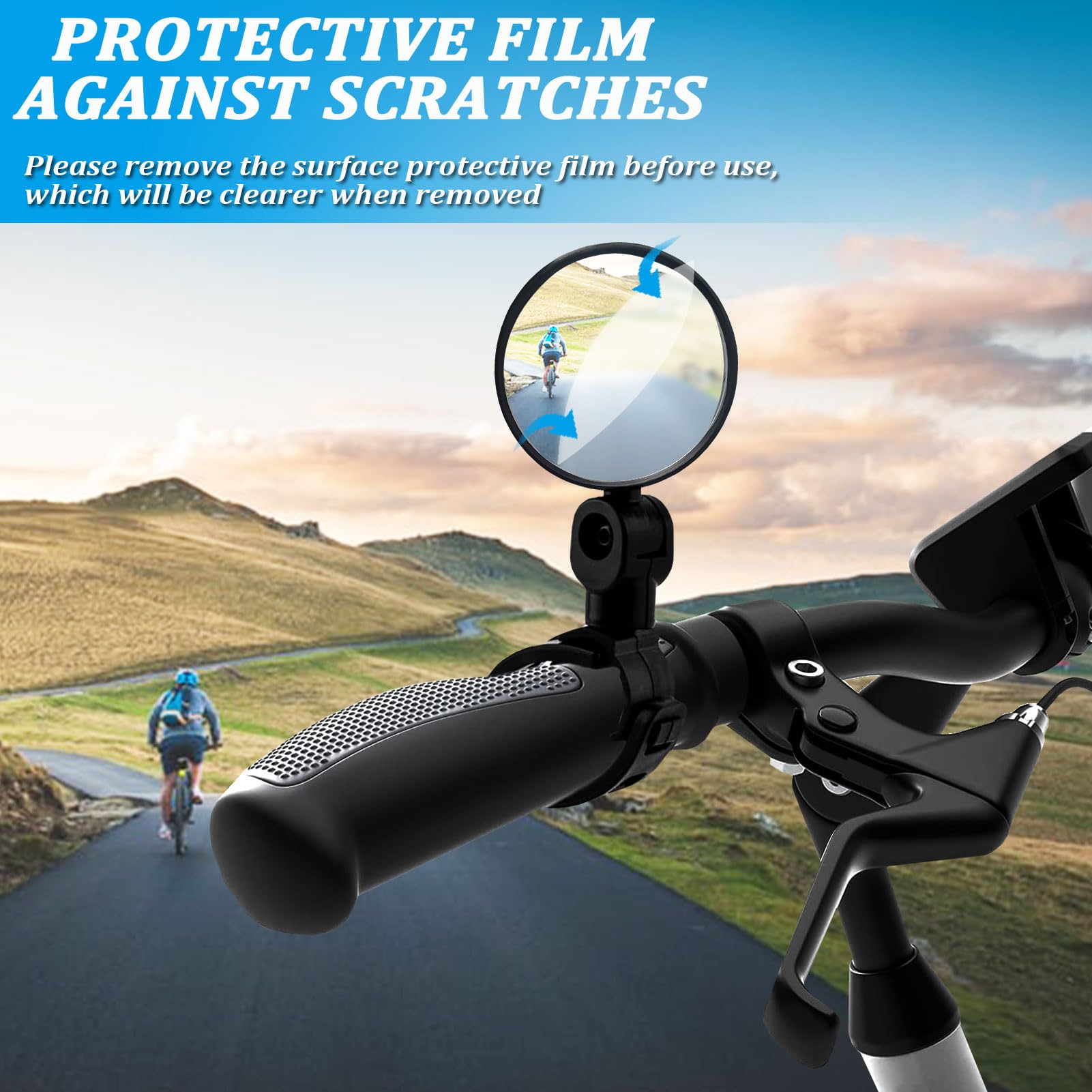 2 Pack Adjustable Rotatable Wide Angle Bicycle Handlebar Mirror - Shockproof Acrylic Convex Rear View Mirror for Mountain/Road Bikes - Perfect for Safe Cycling, Commuting & Outdoor Adventures (Round)