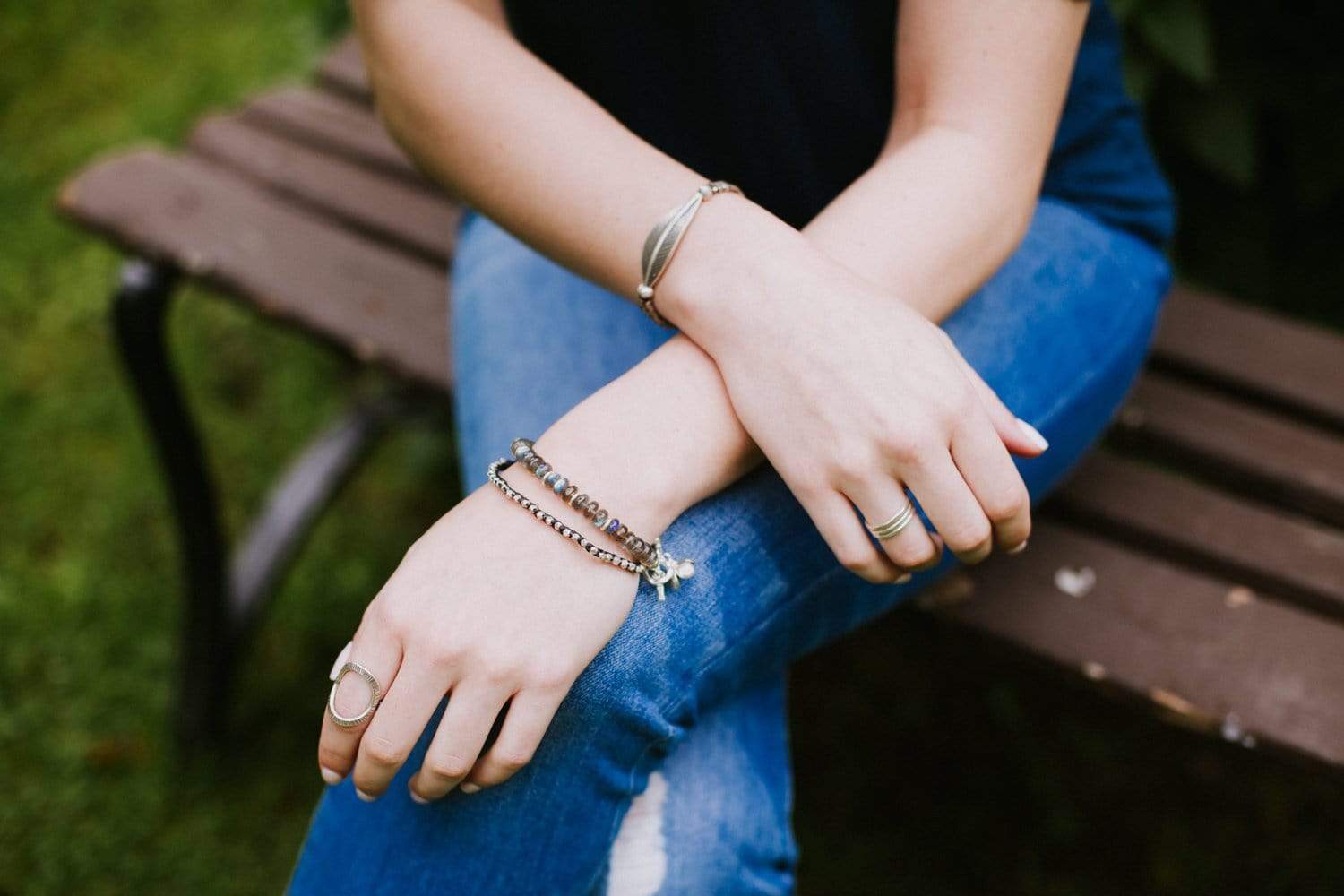 Hill Tribe Silver Earth Energy Bracelet - Handmade Adjustable Spiritual Jewelry for Women & Men - Perfect for Yoga, Meditation & Positive Energy (Boho Chic Style)