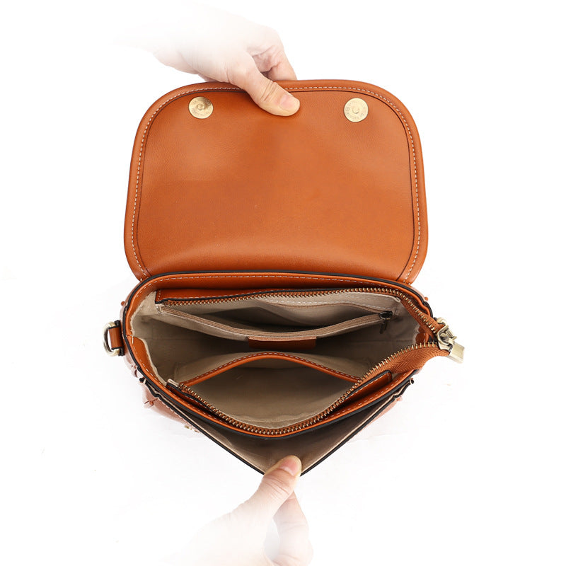 Stylish Leather Flap Crossbody Bag for Women - Fashionable Shoulder Purse for Daily Use, Travel & Shopping