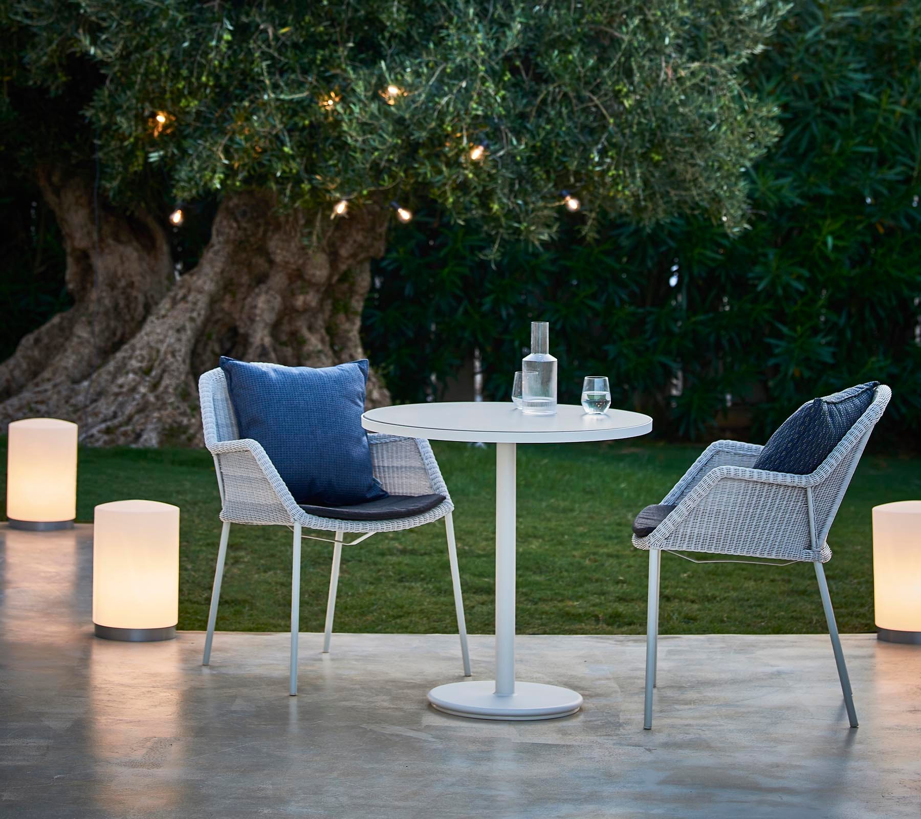 Breeze Stackable Outdoor Dining Armchair Set of 2 - Weather-Resistant Patio Chairs for Backyard, Poolside & Garden Relaxation