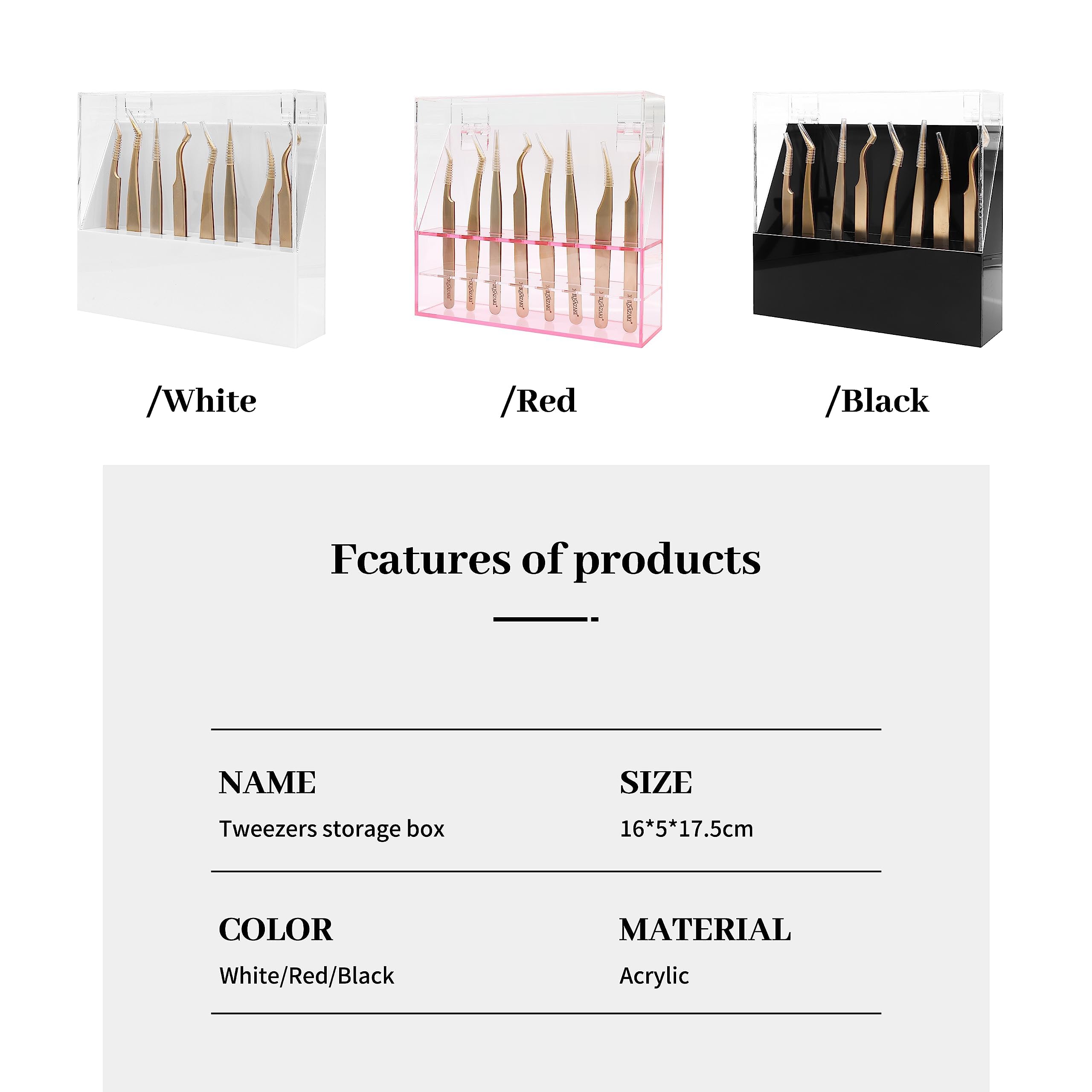 Professional 8-Hole Eyelash Tweezers Storage Box - White Organizer for Lash Extension Tools | Perfect for Salon, Spa & Home Beauty Kits