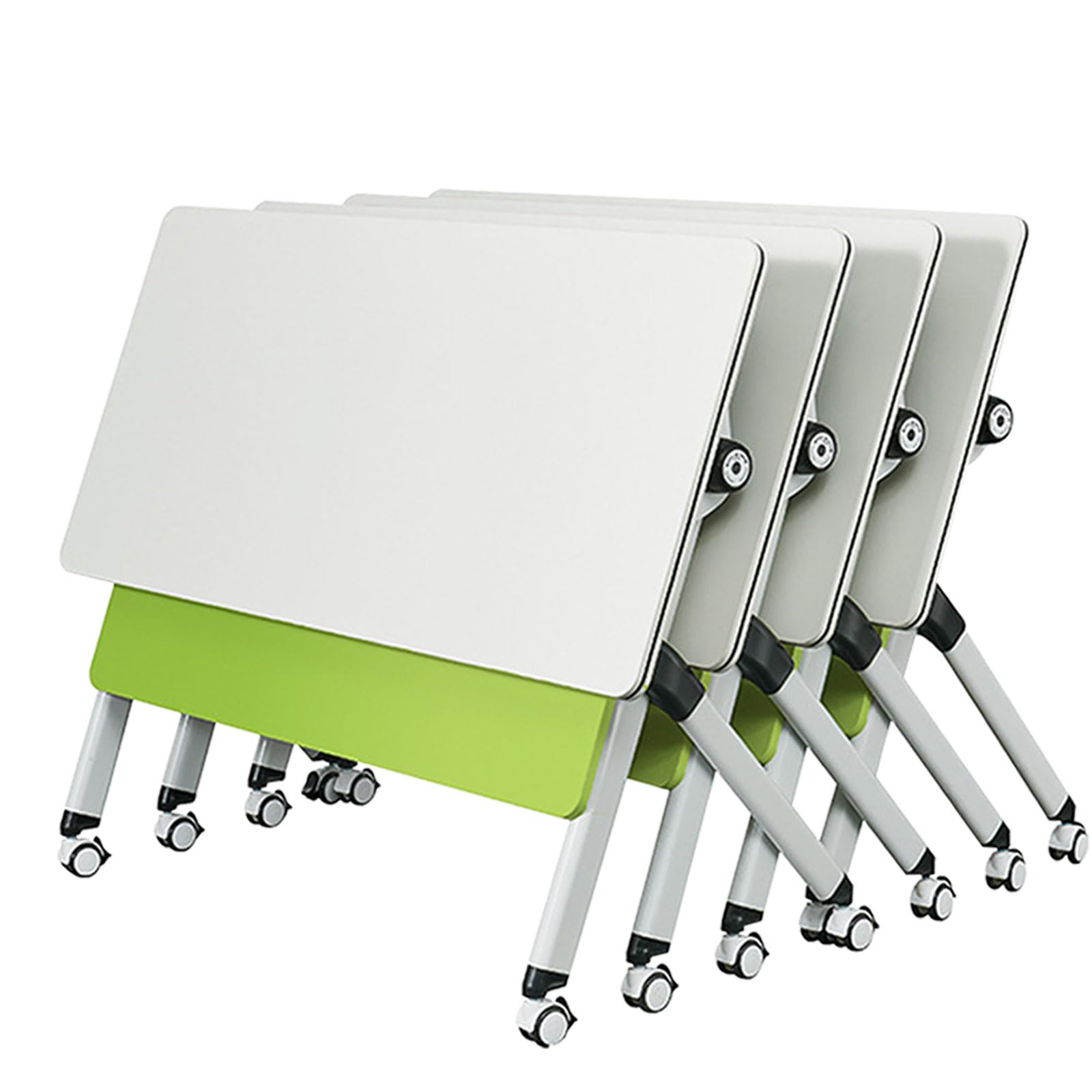 4-Pack Folding Conference Tables with Locking Wheels - Modern Mobile Meeting & Training Tables for Office, Home, or Classroom - Perfect for Seminars, Team Meetings & Workspace Organization