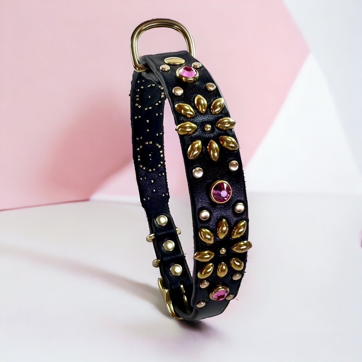 Princess Leather Dog Collar - Elegant & Durable Pet Collar for Small Dogs - Perfect for Daily Walks, Training & Fashion Accessories