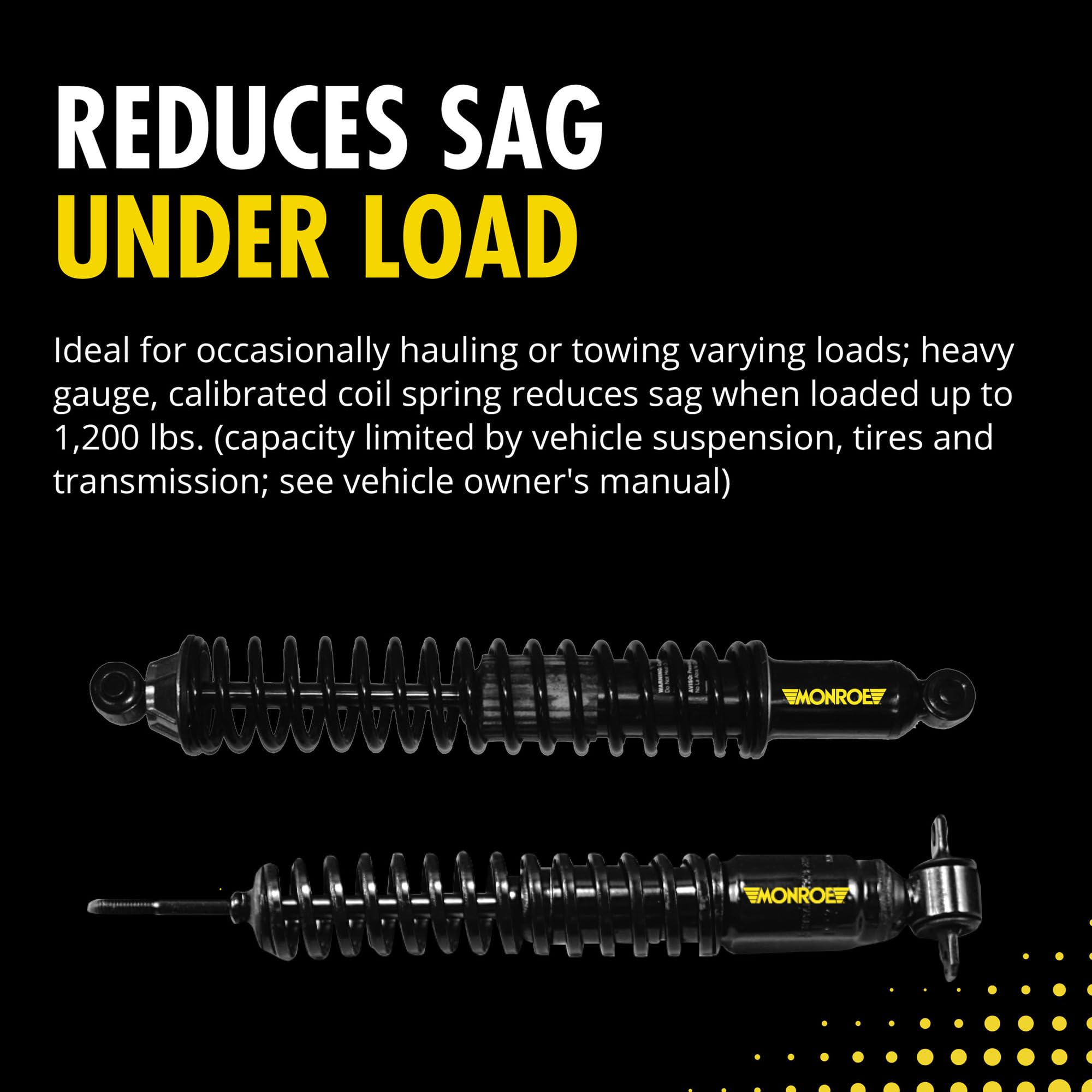 Monroe Load Adjusting 58628 Shock Absorber & Coil Spring Assembly - 2 Pack for Ford F-150 (2004-2014) | Heavy Duty Suspension Upgrade for Towing & Off-Road Adventures