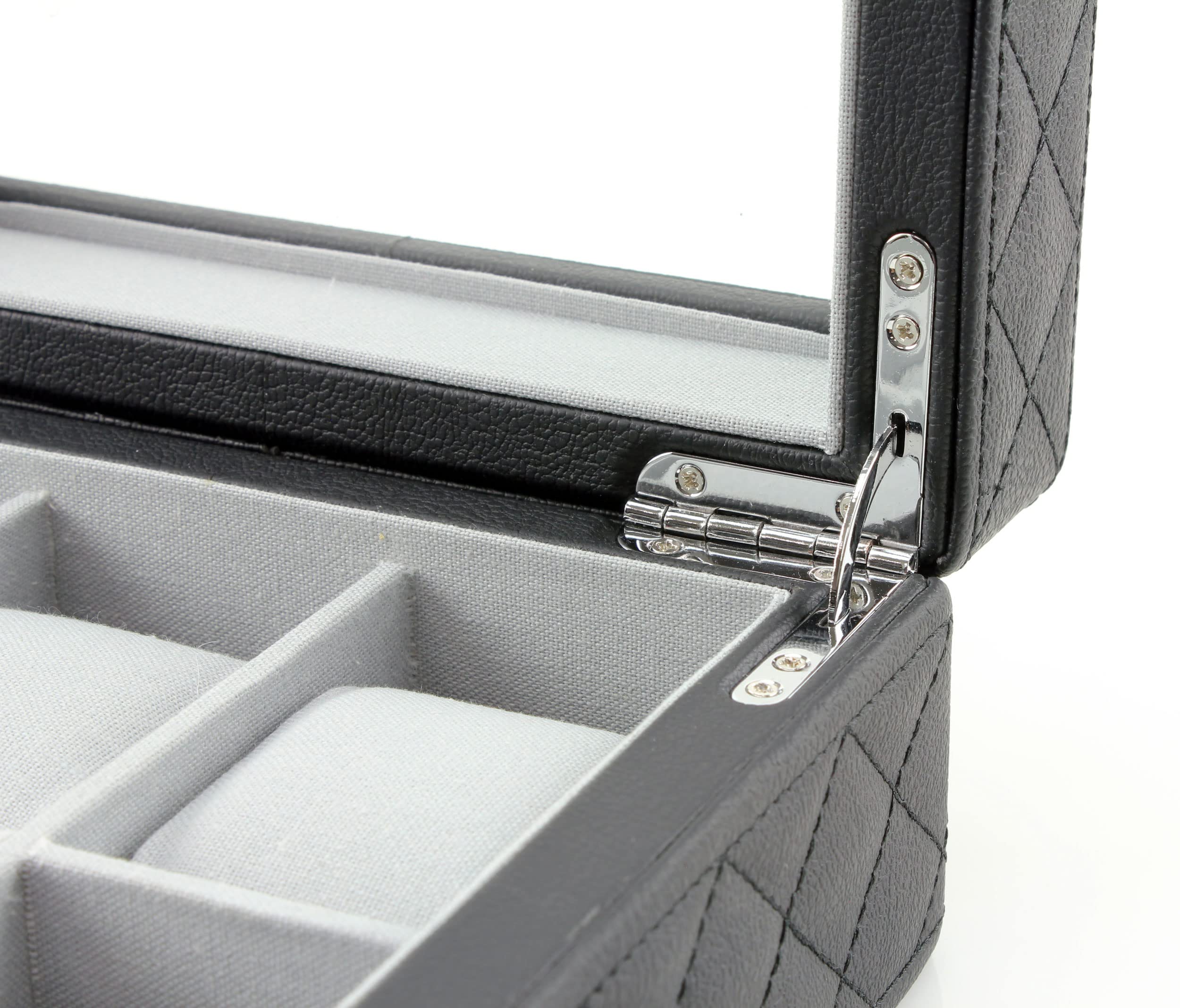 Heiden Monaco Luxury 12-Piece Watch Storage Case - Handcrafted Diamond Stitched Design, Holds 12 Watches, Soft Linen Interior Wood Watch Box for Men | Perfect for Watch Collectors, Gift Giving & Travel Storage