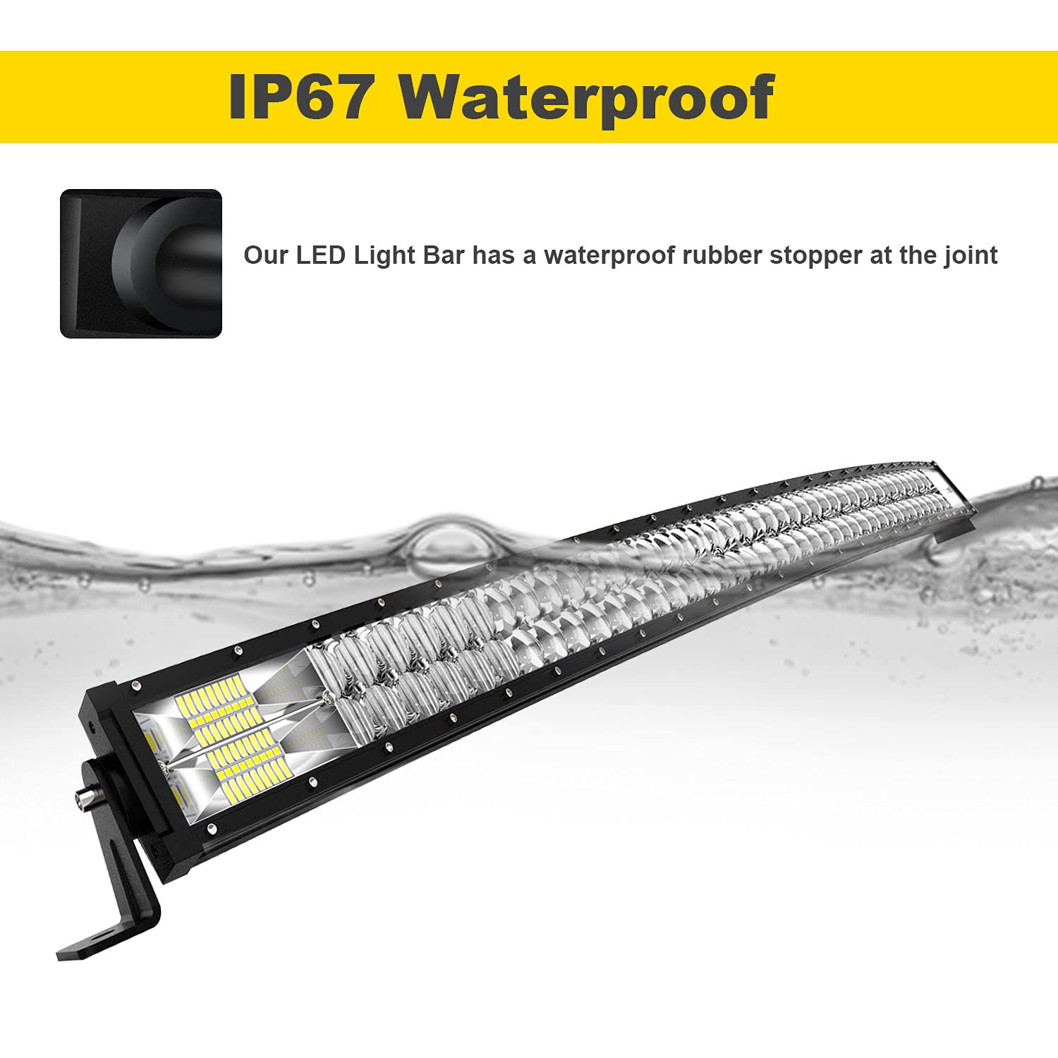 5D 52-Inch Curved LED Light Bar + 4-Inch White/Amber LED Pods - Offroad Strobe Fog Lights with Wiring Harness & Switch - Spot Flood Combo Beam for Trucks, Pickups, ATVs - Perfect for Night Driving, Off-Road Adventures & Emergency Lighting
