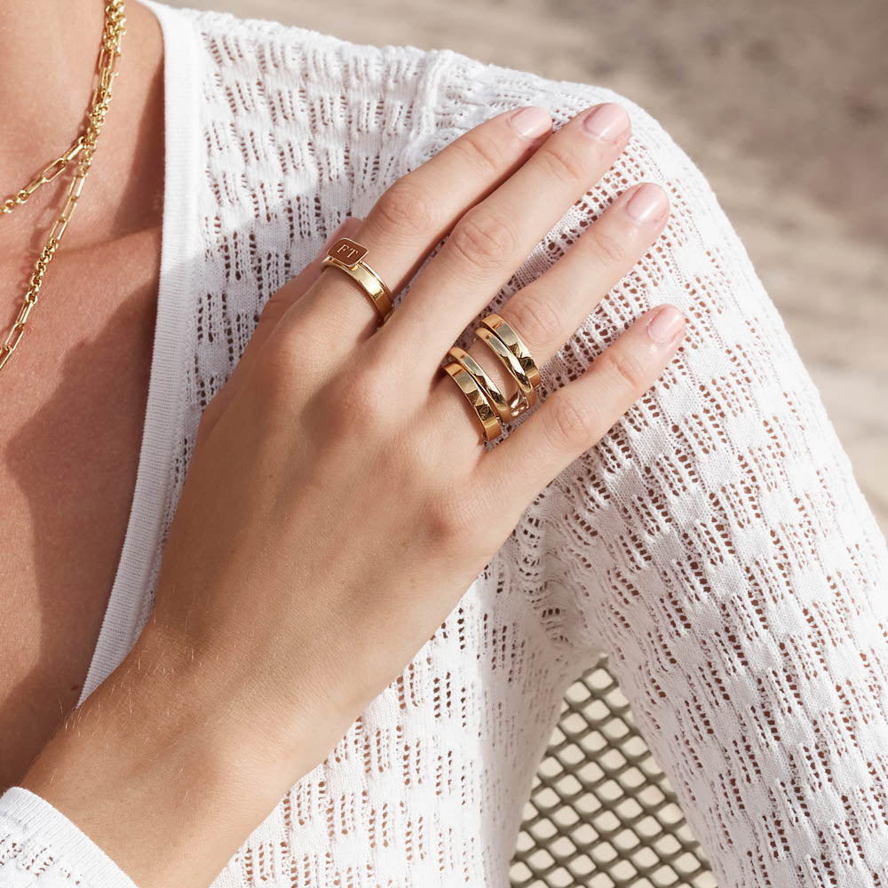 Slim Gold Boyfriend Stacker Ring for Women - Minimalist Layering Rings for Everyday Wear, Stackable Jewelry Gift for Her