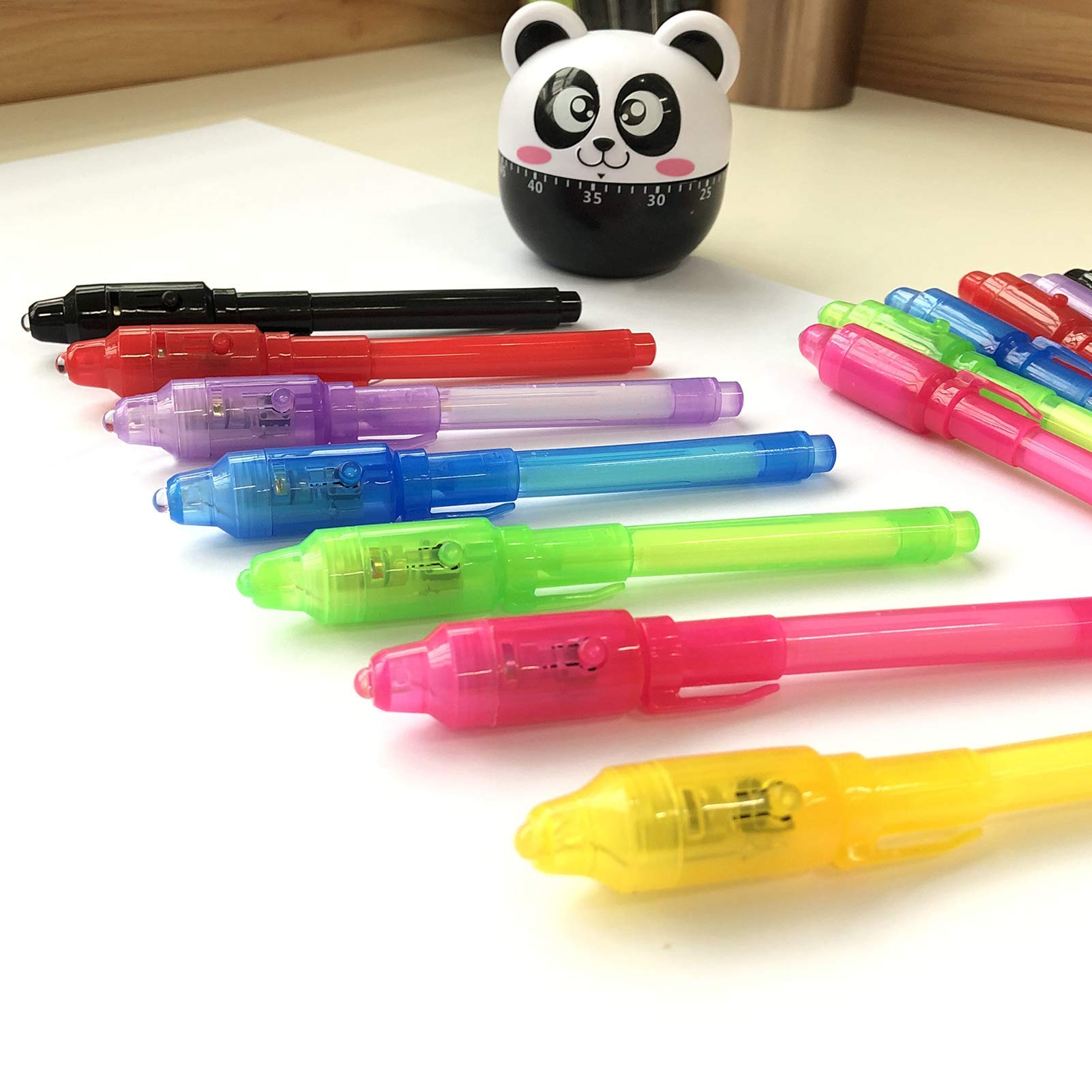 SCStyle 28Pcs Invisible Ink Pen Set with UV Light - Magic Marker for Secret Messages, Birthday Gifts, Easter, Halloween & Christmas Presents - Fun Writing Tool for Kids, Students & Party Games