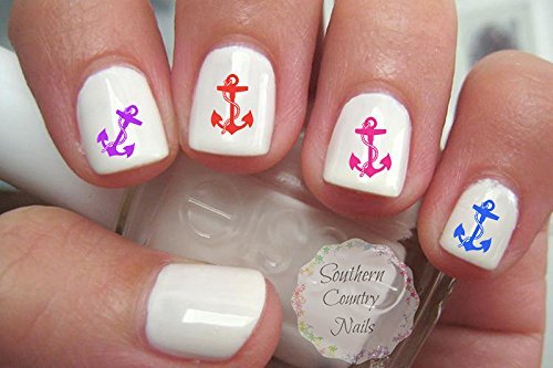 Anchor Tip Nail Art Decals Set - 3 Pack Waterproof Nail Stickers for DIY Manicure | Perfect for Nail Salon, Home Use & Party Nail Designs