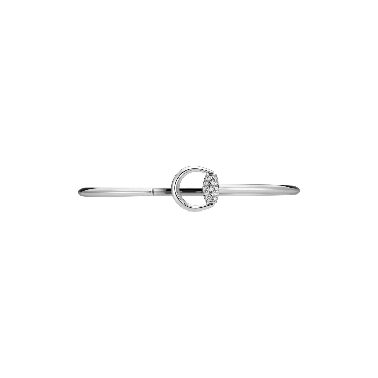 Gucci Horsebit 18K White Gold Diamond Cuff Bracelet YBA832971001 | Luxury Jewelry for Women | Perfect for Weddings, Parties & Special Occasions