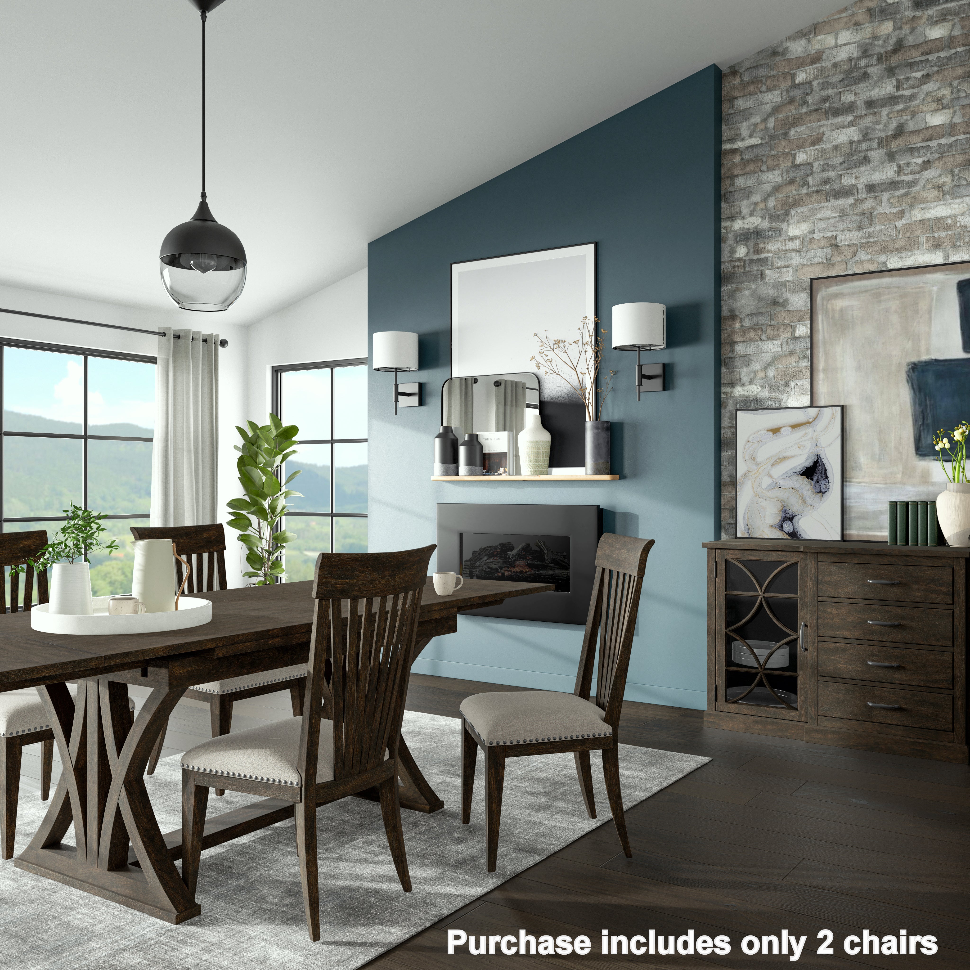 Roundhill Furniture Grant Nailhead Trim Upholstered Dining Chairs - Beige Set of 2 - Elegant Modern Dining Room Chairs for Kitchen, Restaurant & Home Decor