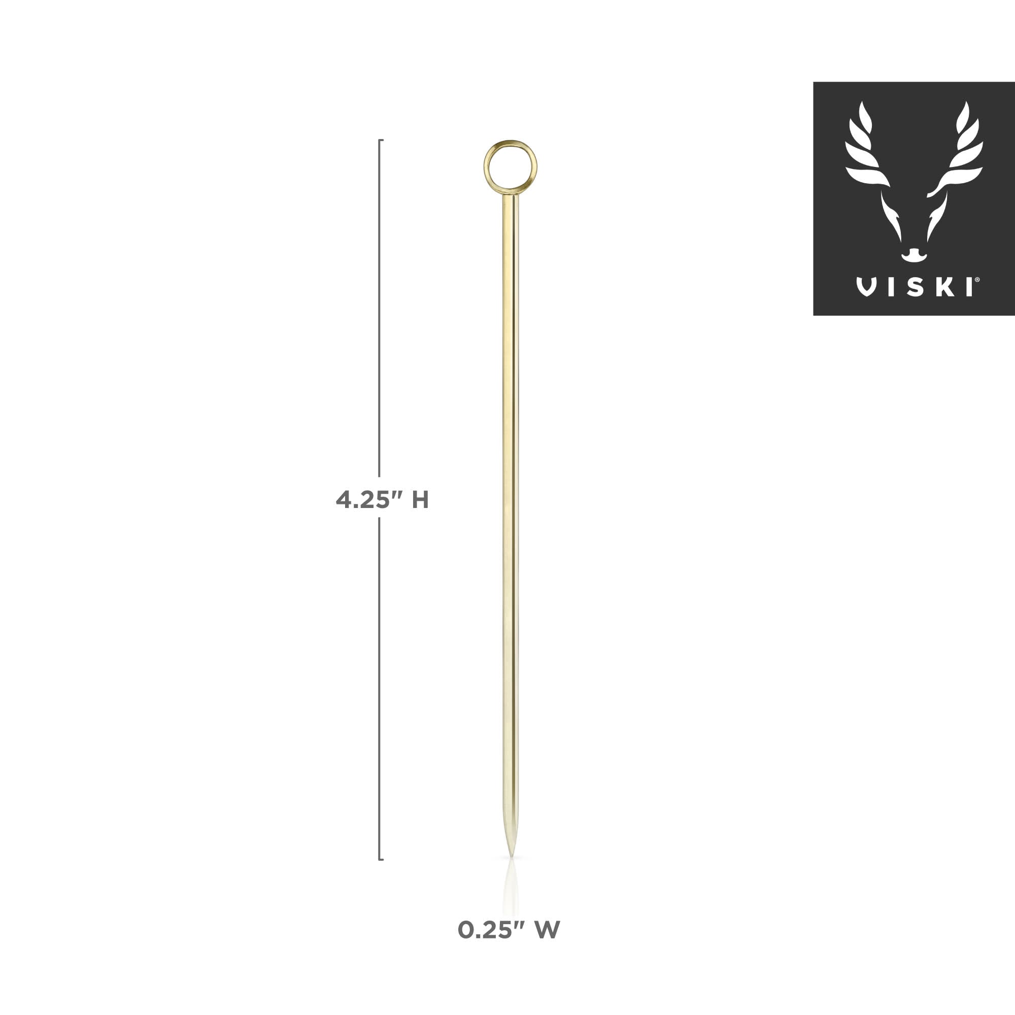 Belmont Stainless Steel Cocktail Picks Set of 6 - Elegant Drink Garnish Tools for Martini, Olive, Fruit Skewers - Perfect for Home Bars, Parties & Cocktail Making