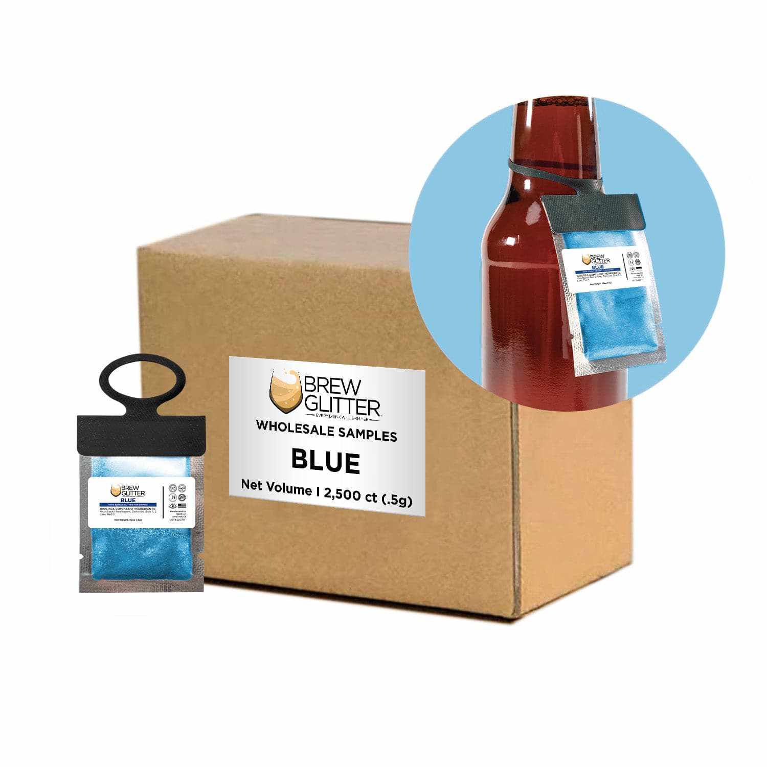 Blue Brew Glitter® Necker Scarf - Bulk Wholesale for Women & Men | Perfect for Parties, Festivals & Fashion Accessories