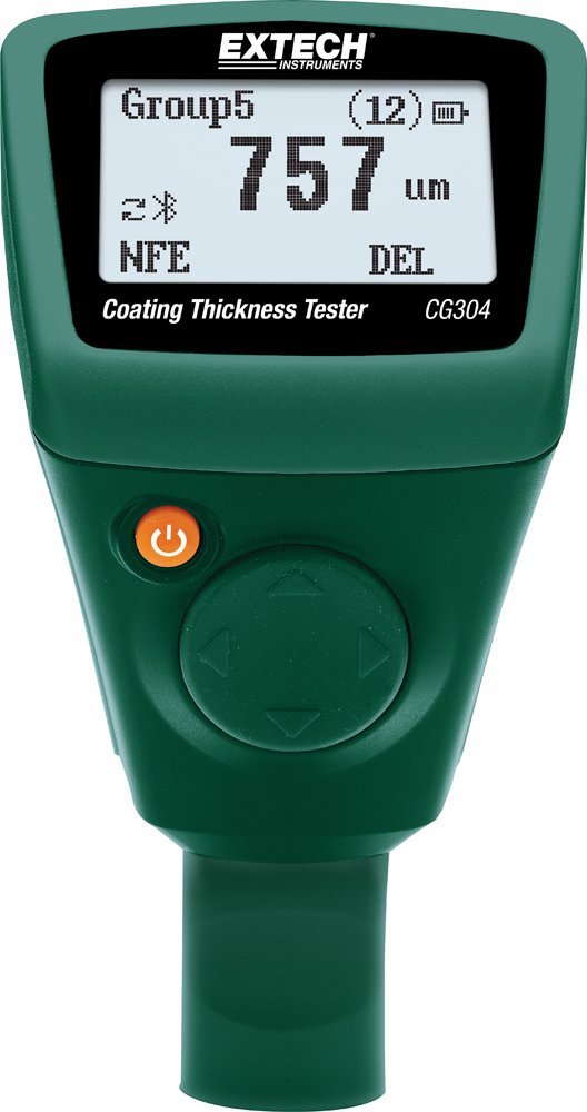 Extech CG304 Digital Coating Thickness Gauge with Bluetooth - Non-Destructive Paint & Powder Coating Measurement Tool for Automotive, Marine & Industrial Applications