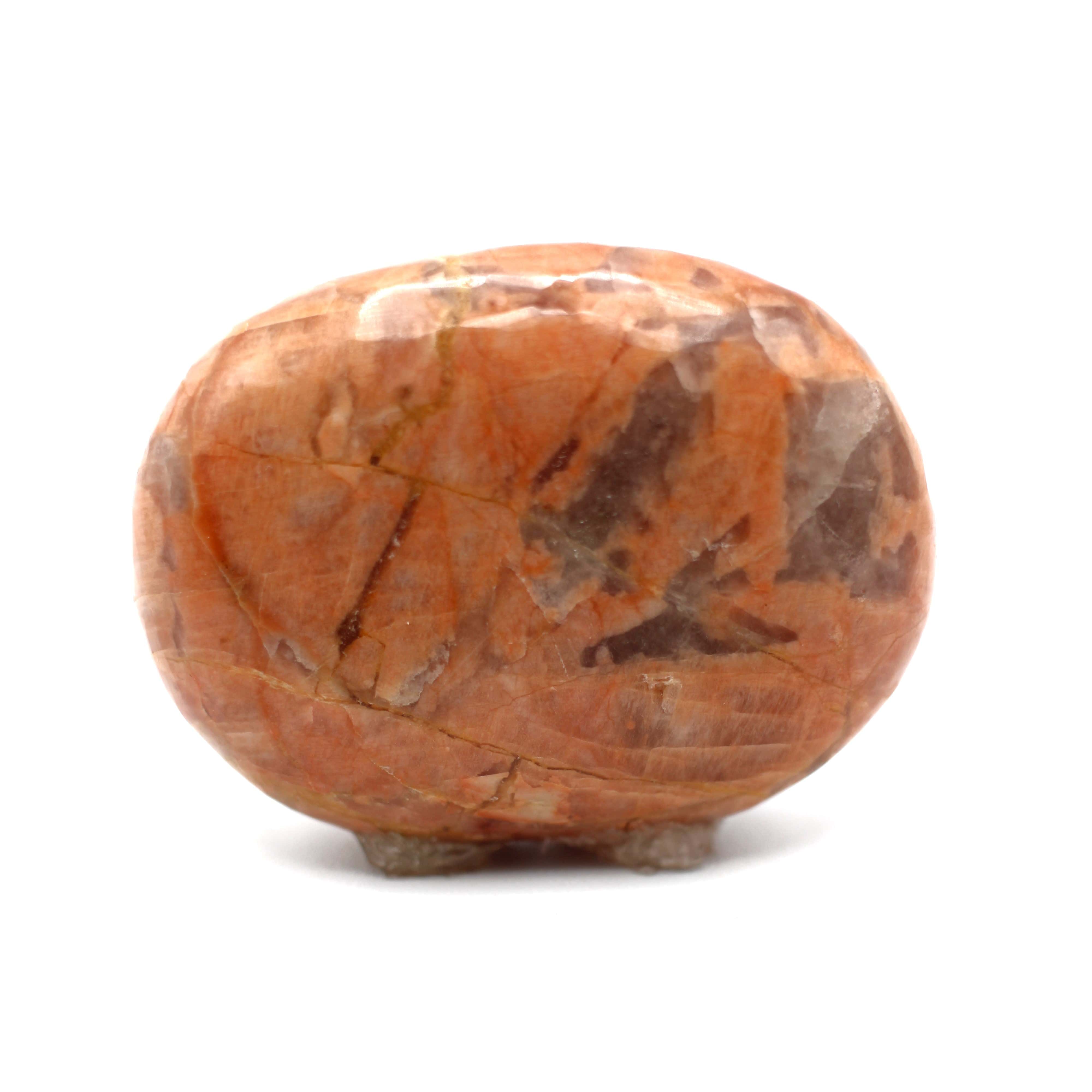 Canadian Peach Moonstone Palm Stone - Healing Crystal for Stress Relief, Meditation & Energy Balancing | Perfect for Yoga, Reiki & Spiritual Practices